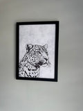 Grey Leopard - Minimalistic Typography - A4 Print