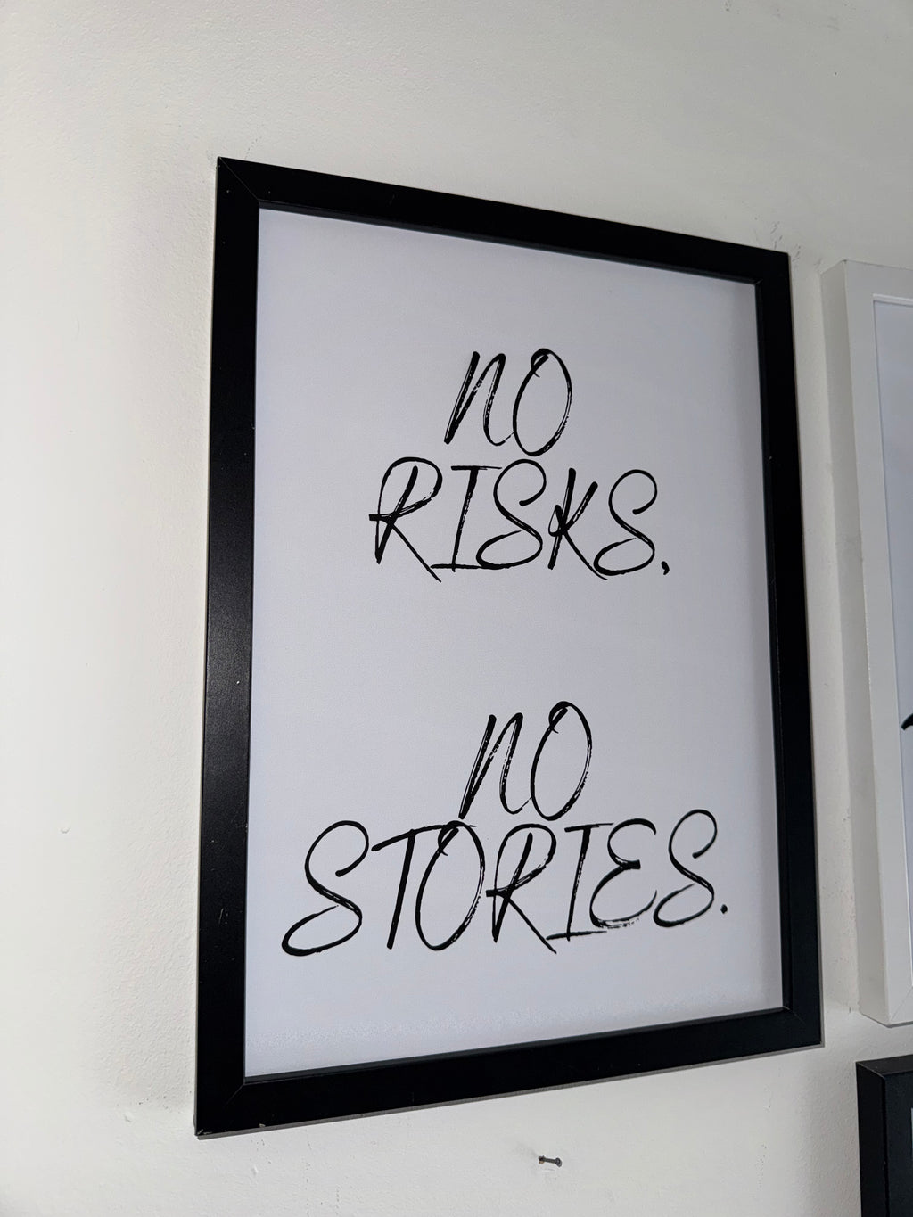 No risks no stories - Minimalistic Typography - A4 Print