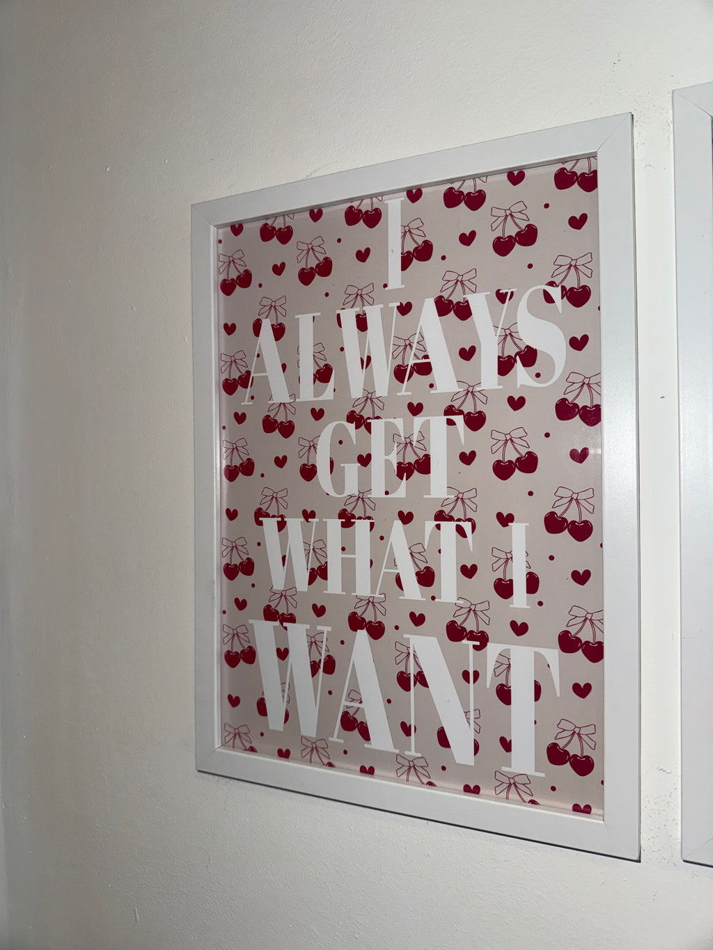 Beige Cherry Print & White Text | Motivational - Manifesting Quotes
