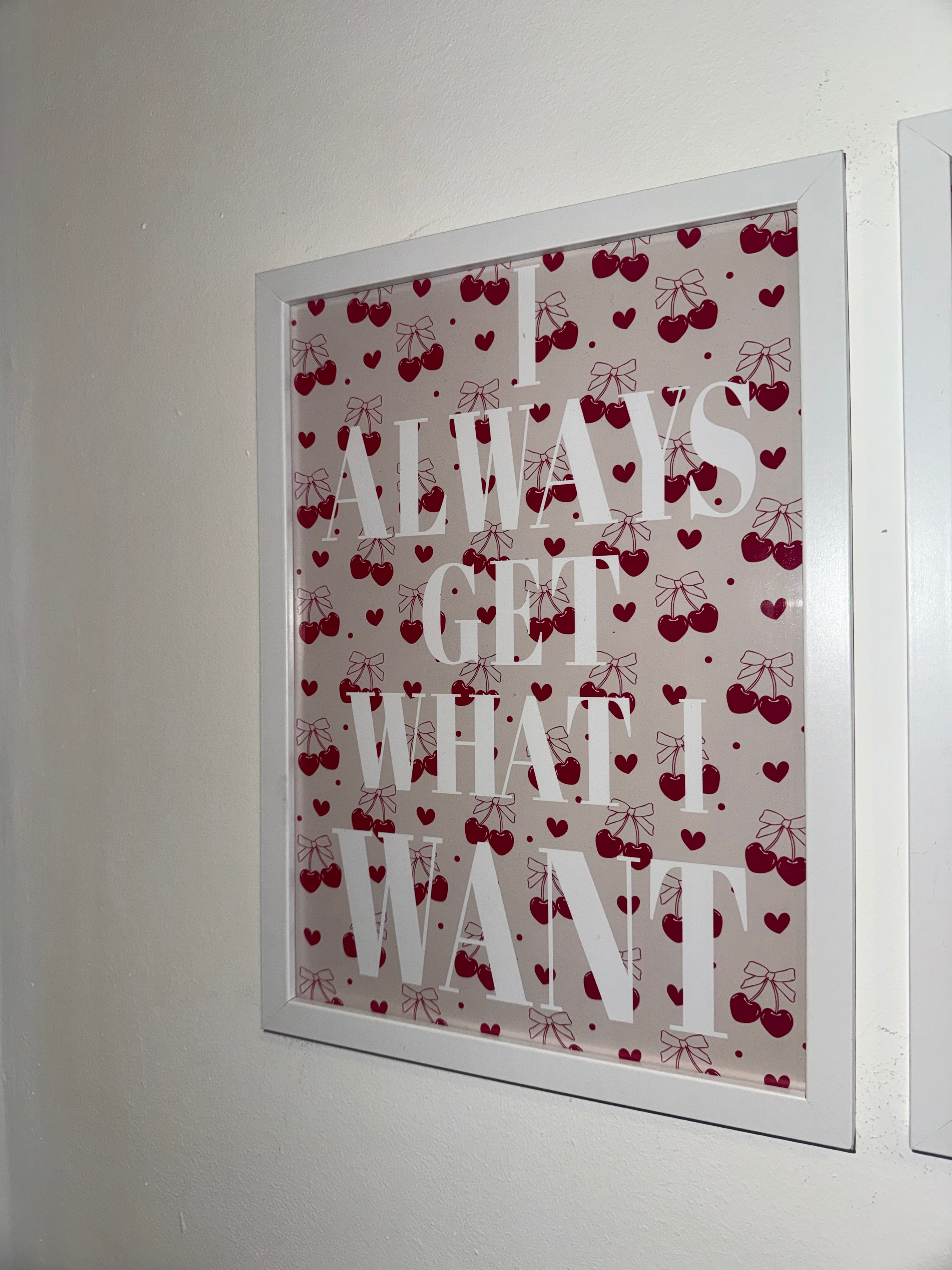 Beige Cherry Print & White Text | Motivational - Manifesting Quotes