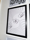 Butterflies - Black & Off White Minimalistic - A4 Print