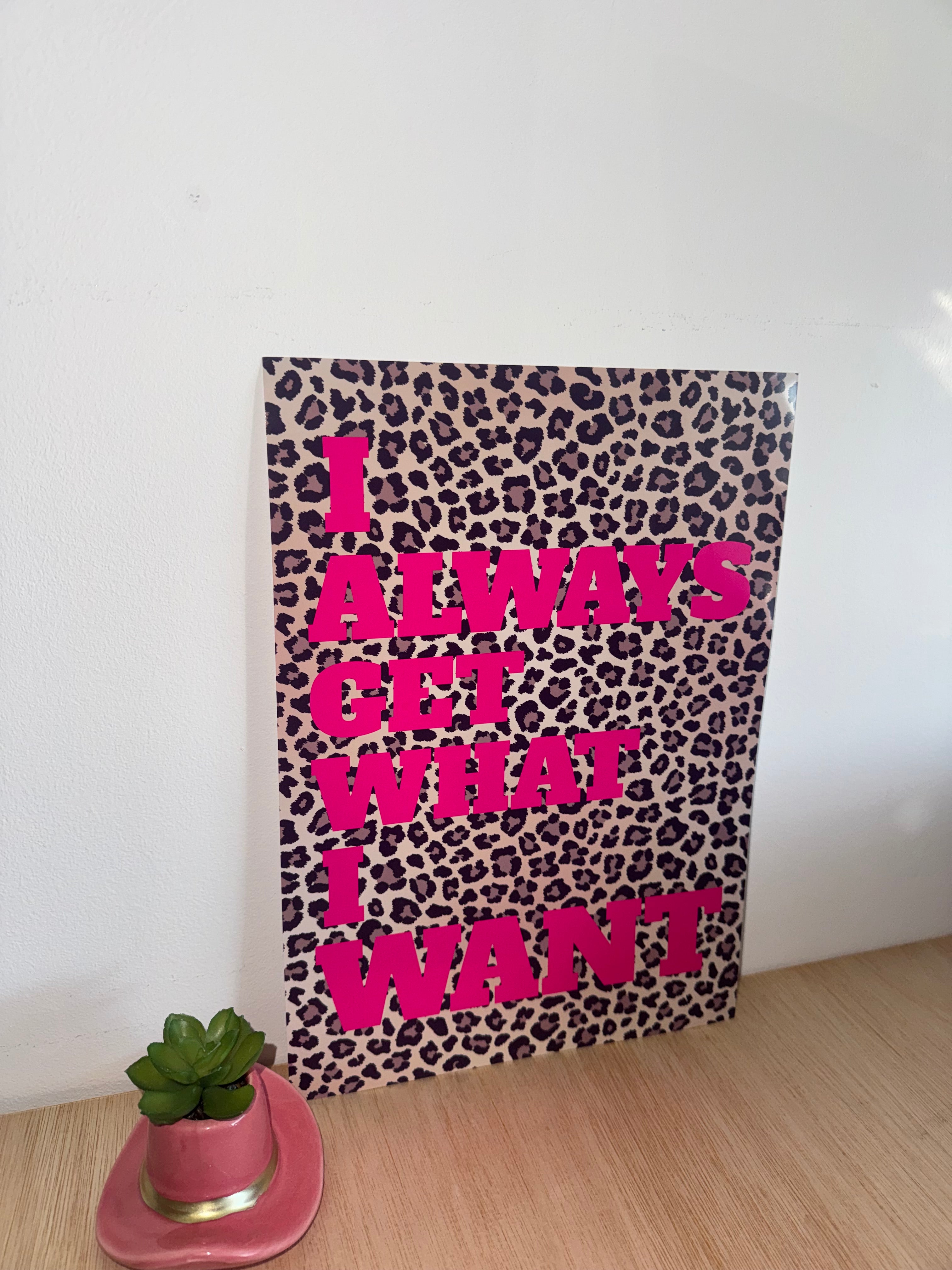 Leopard Print & Hot Pink Text | Motivational - Manifesting Quotes