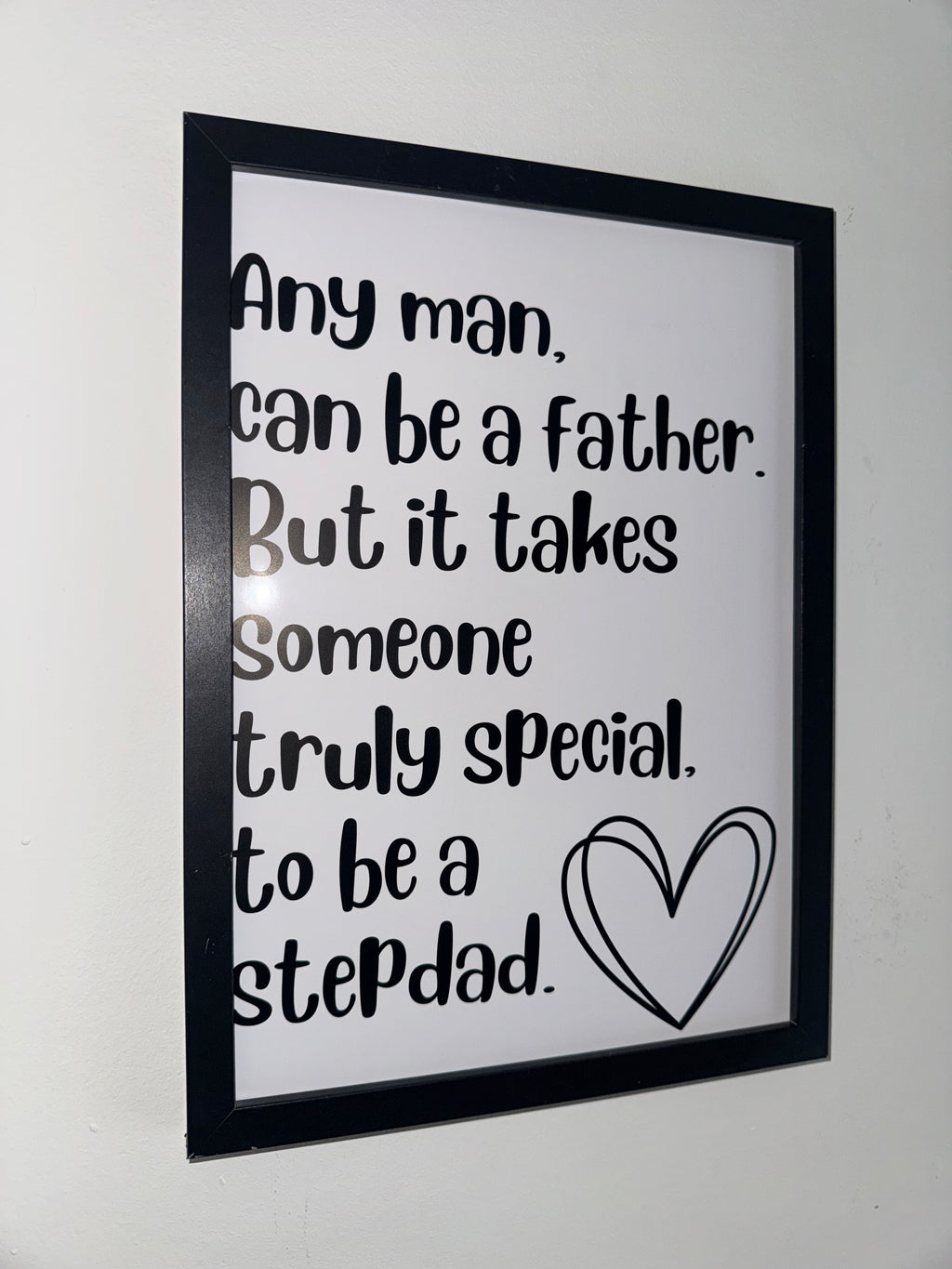 Step Dad Typography Print Black&White| Father's Day Gift | A4 Print