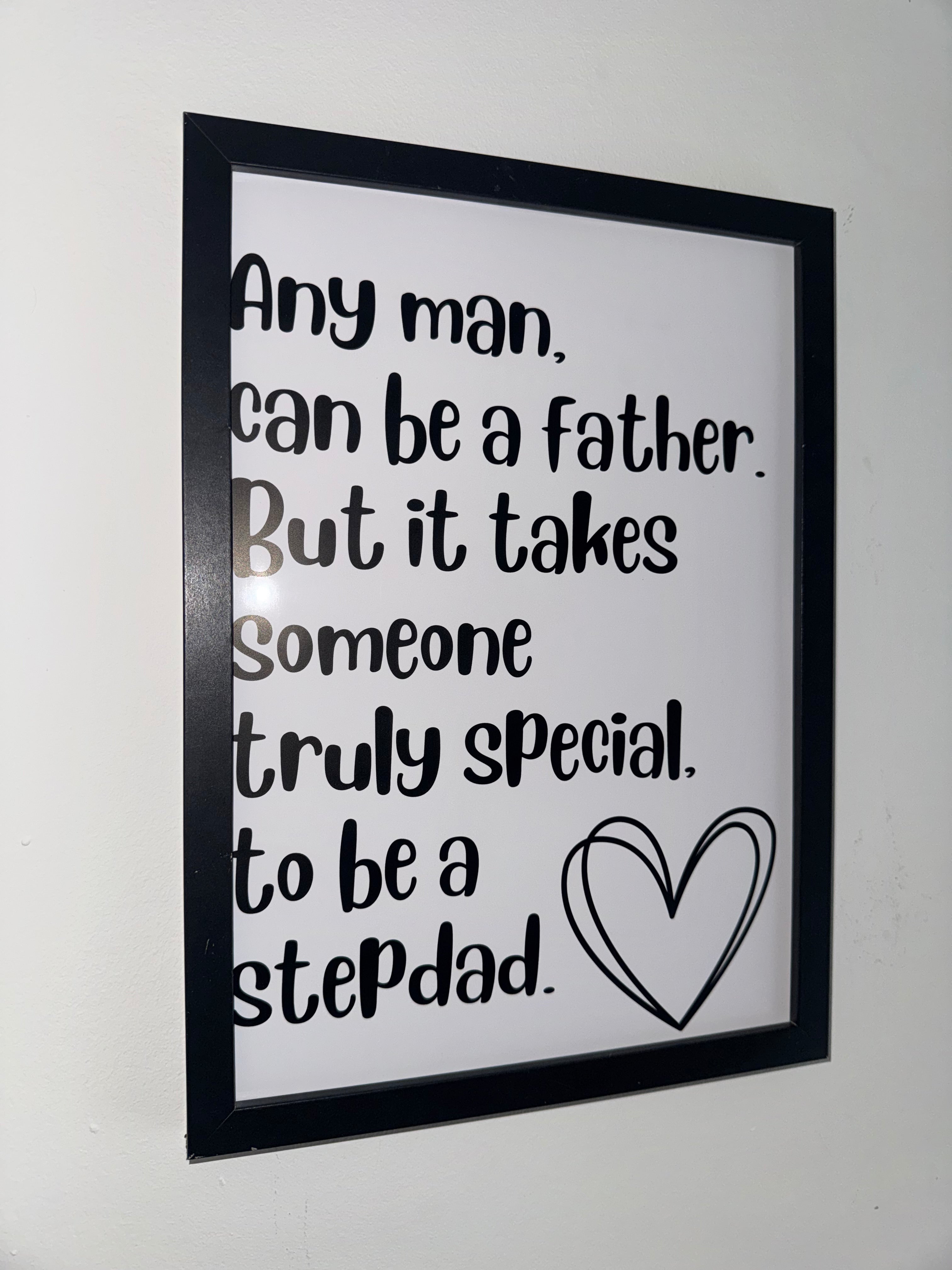 Step Dad Typography Print Black&White| Father's Day Gift | A4 Print