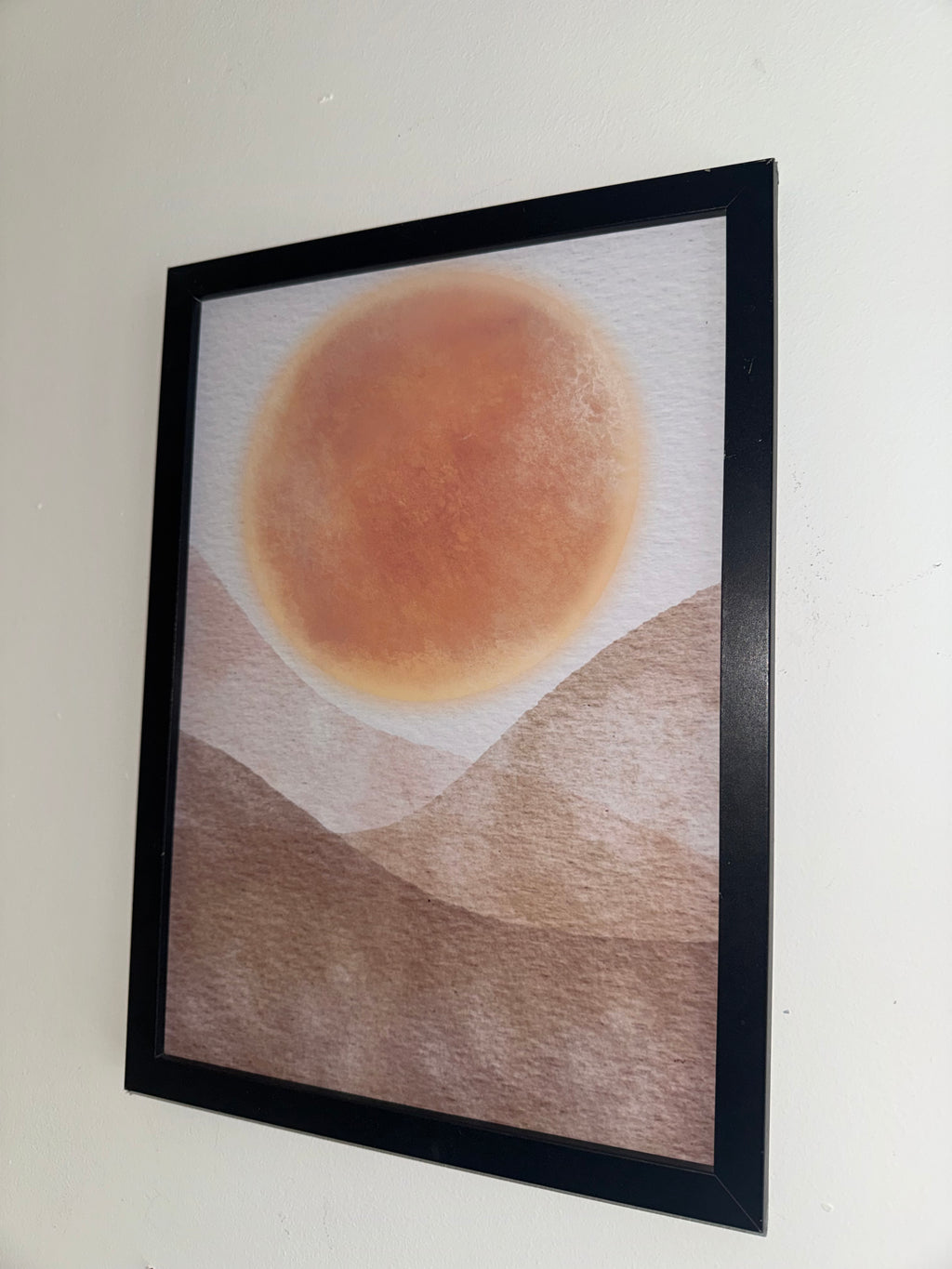 Minimalistic Style Moon | A4 Print | Framed or Unframed | Browns and Beiges