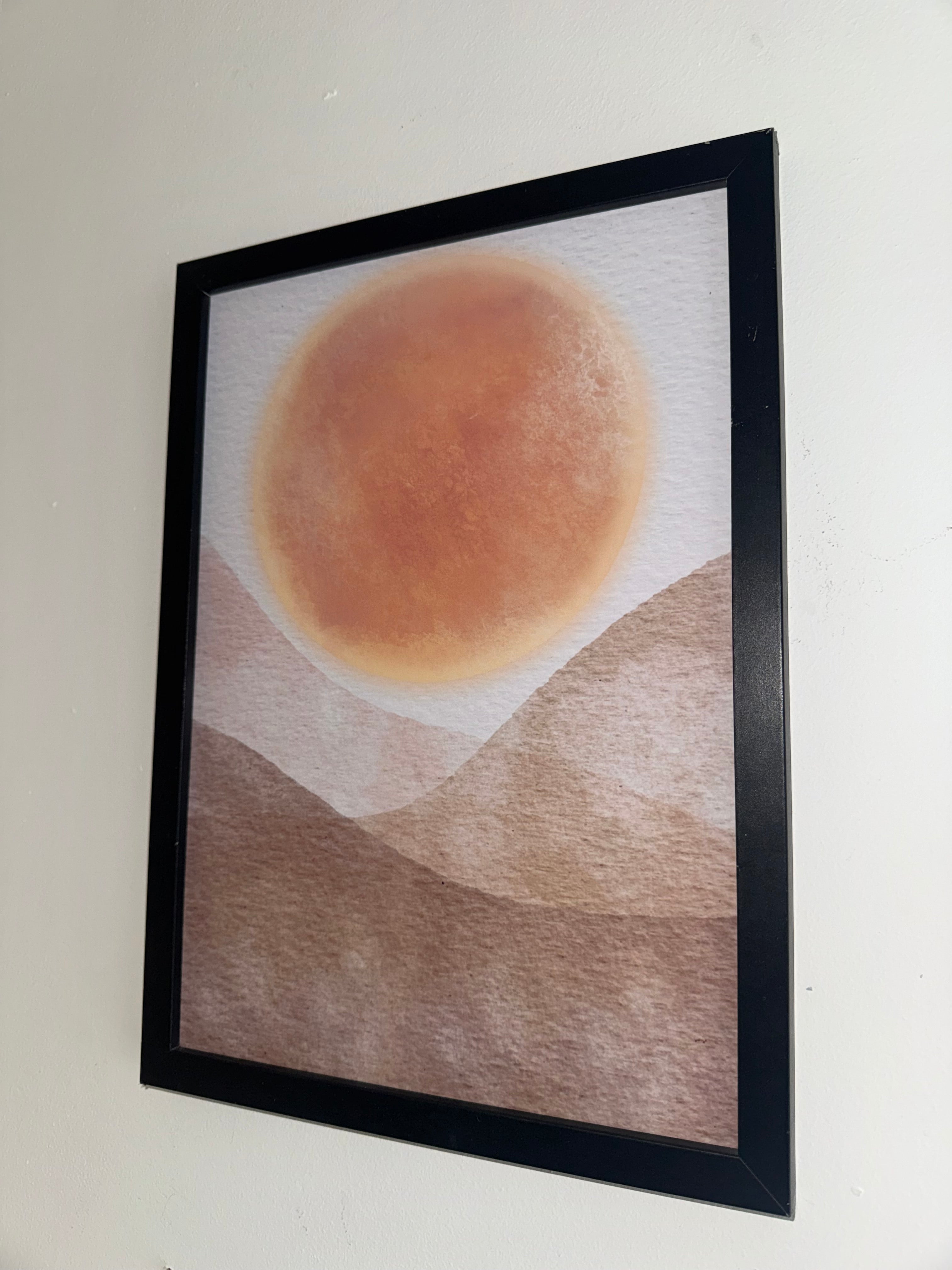 Minimalistic Style Moon | A4 Print | Framed or Unframed | Browns and Beiges
