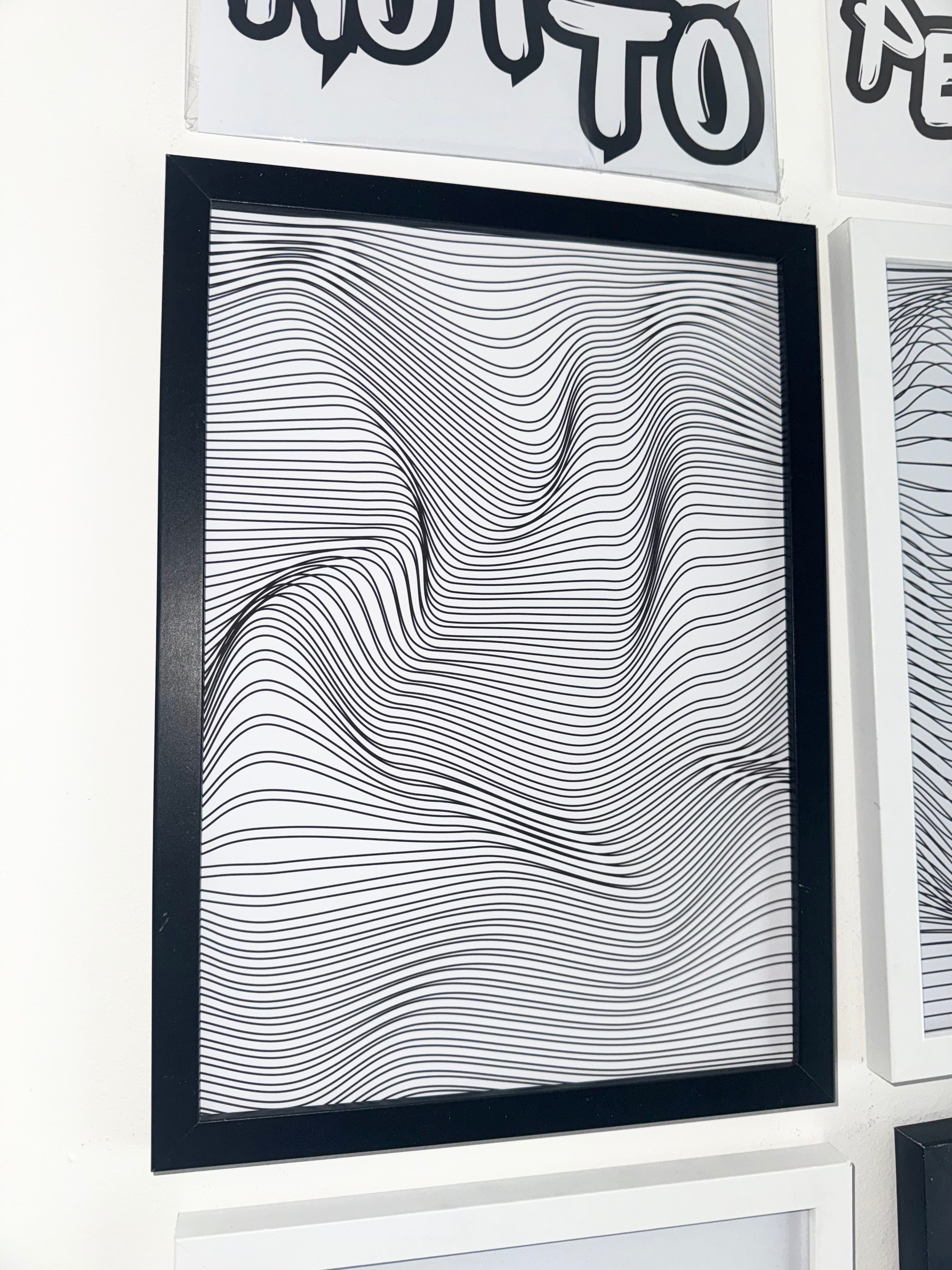 Optical.1 - Off White & Black Minimalistic - A4 Print