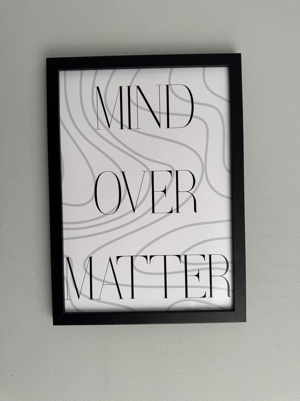 Mind over Matter | Monochrome | Minimalistic - Black & Grey | Textured Style Background - A4 Print