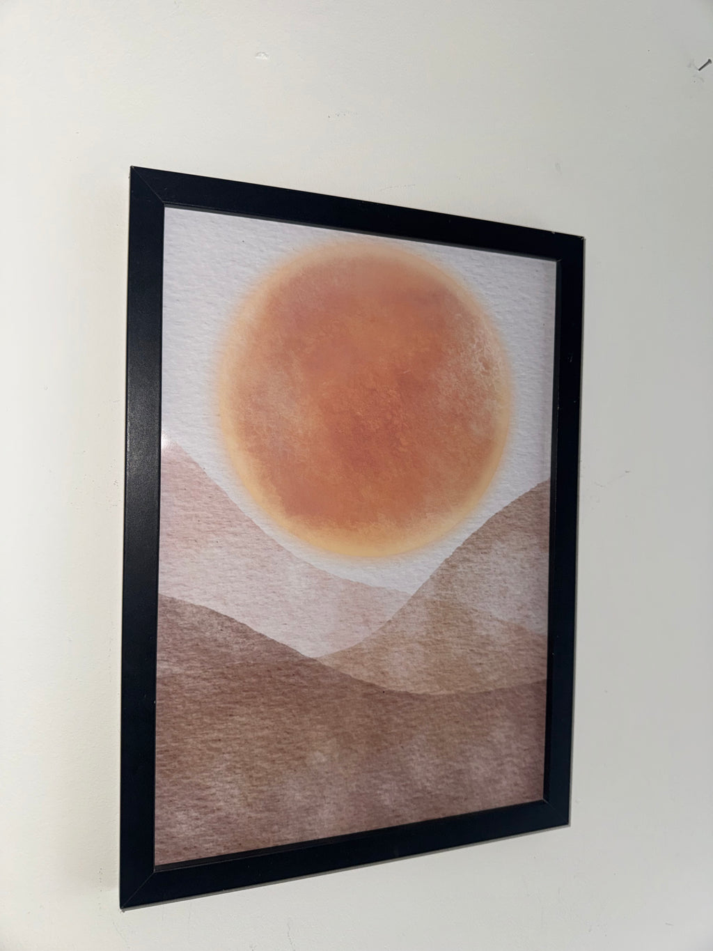 Minimalistic Style Moon | A4 Print | Framed or Unframed | Browns and Beiges