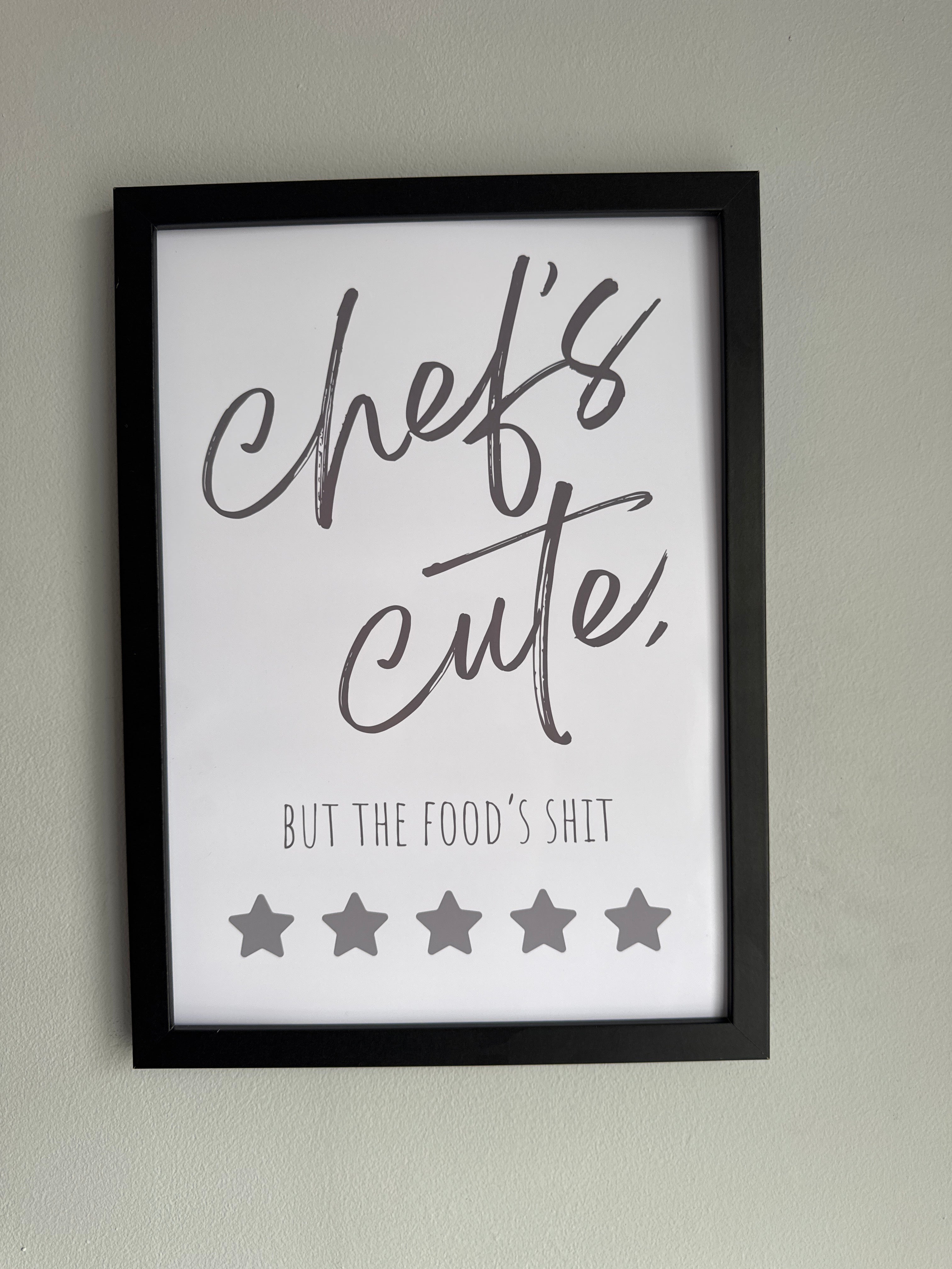Chefs Cute - But the foods shit - Minimalistic Typography - A4 Print