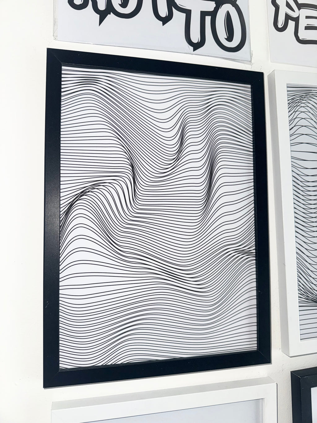Optical.1 - Off White & Black Minimalistic - A4 Print