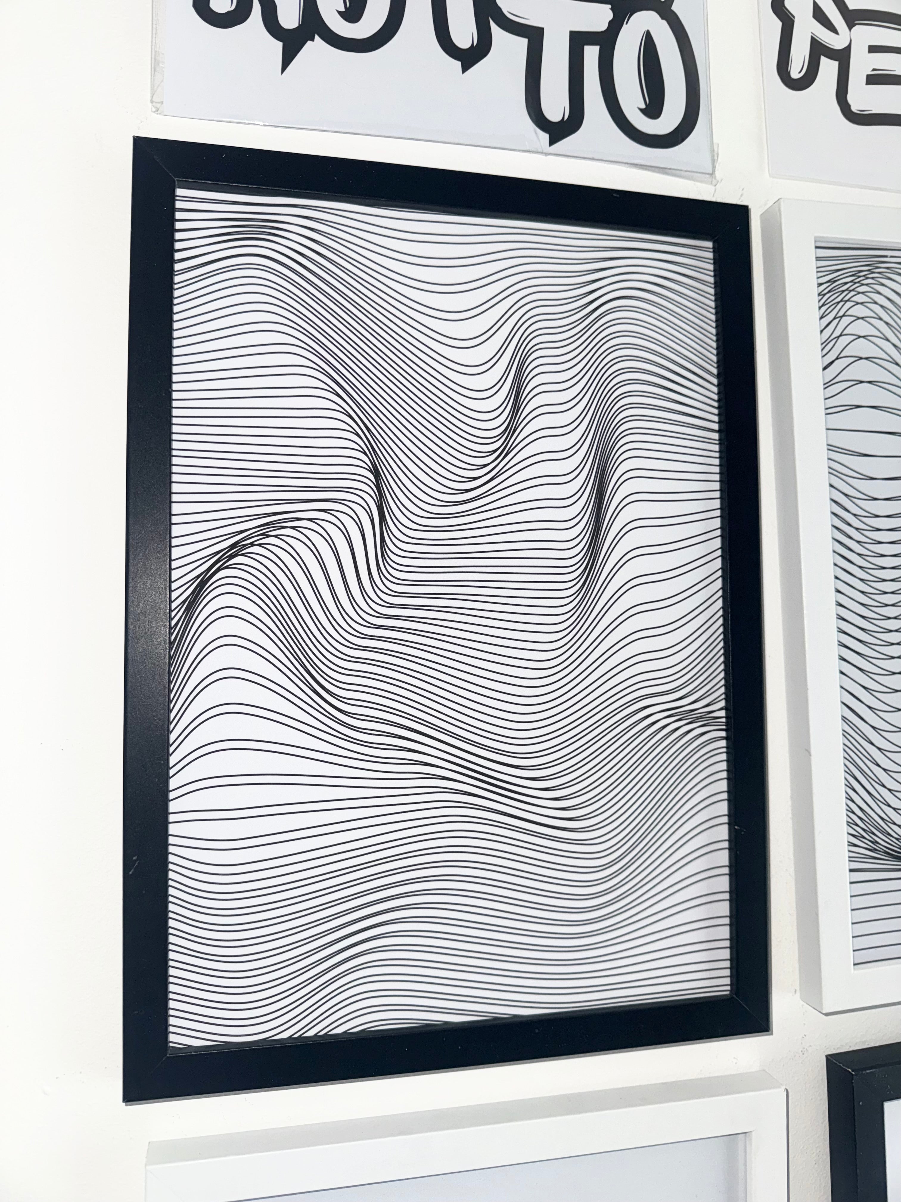 Optical.1 - Off White & Black Minimalistic - A4 Print