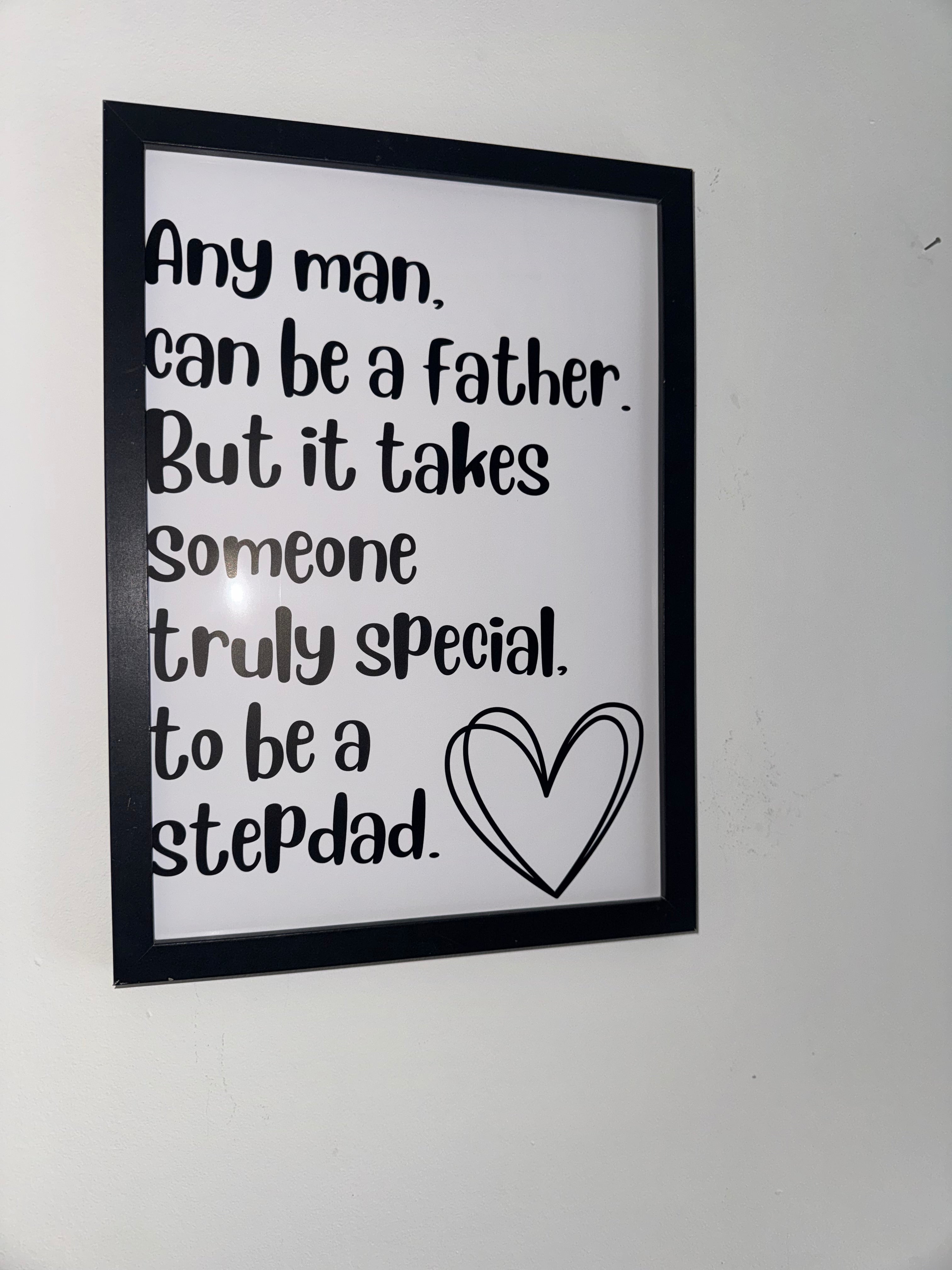 Step Dad Typography Print Black&White| Father's Day Gift | A4 Print