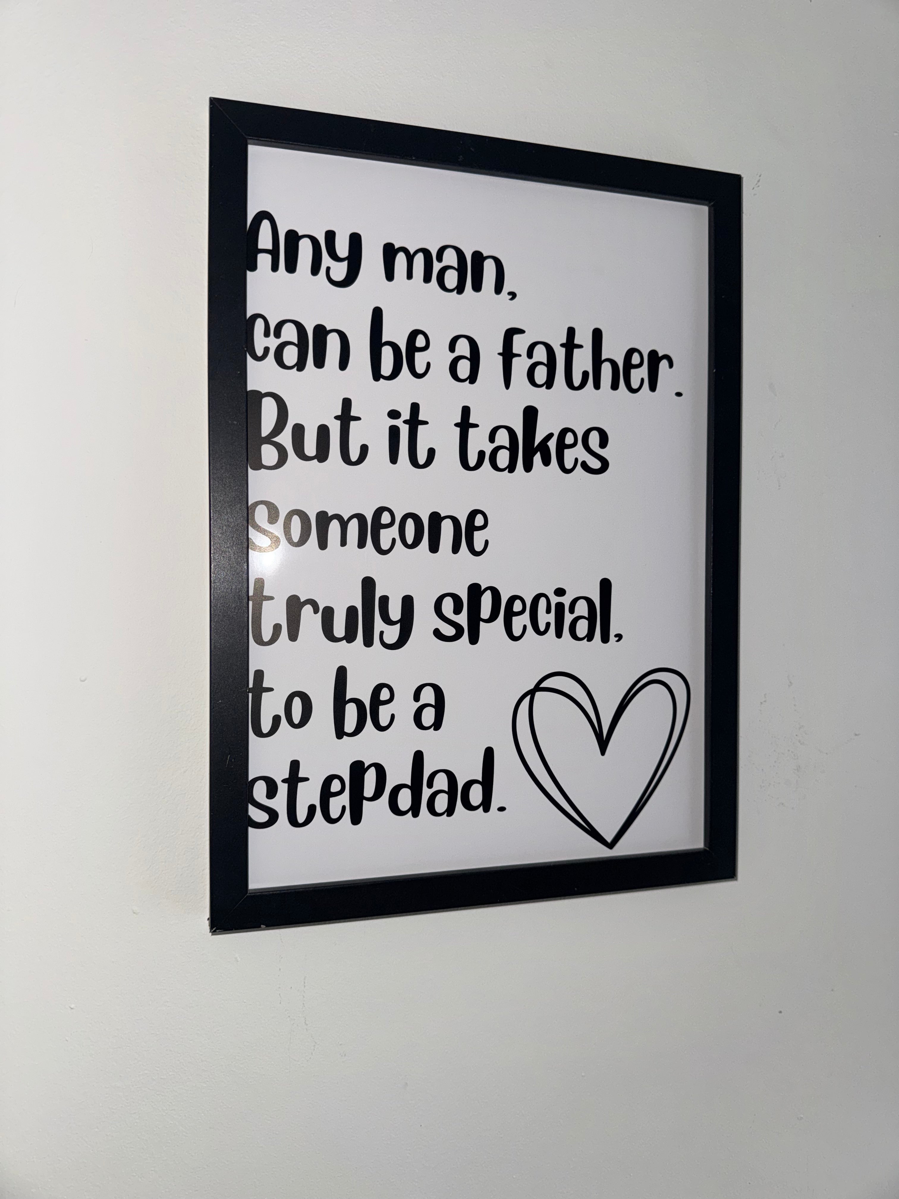 Step Dad Typography Print Black&White| Father's Day Gift | A4 Print