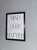 Mind over Matter | Monochrome | Minimalistic - Black & Grey | Textured Style Background - A4 Print