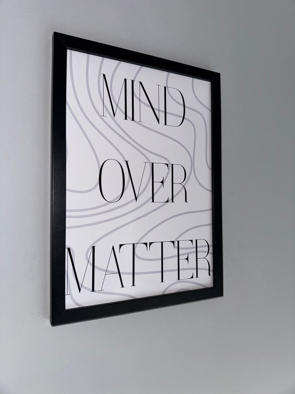 Mind over Matter | Monochrome | Minimalistic - Black & Grey | Textured Style Background - A4 Print