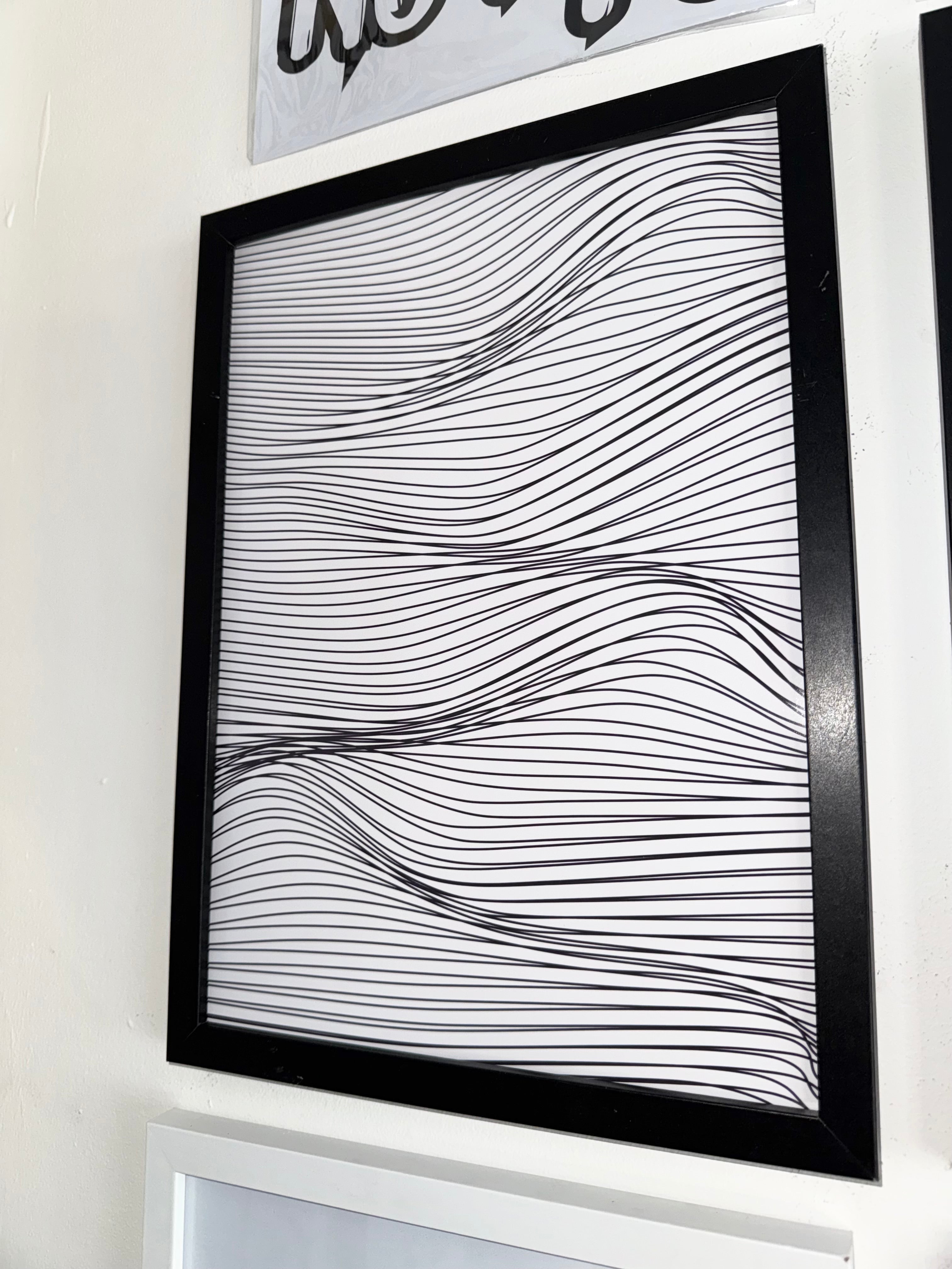 Optical.3 - Off White & Black Minimalistic  - A4 Print