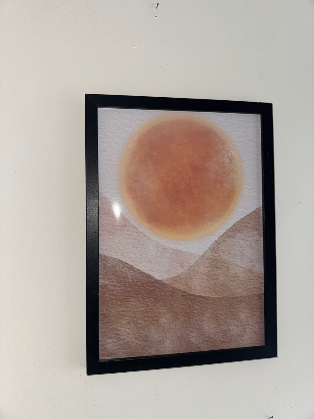 Minimalistic Style Moon | A4 Print | Framed or Unframed | Browns and Beiges