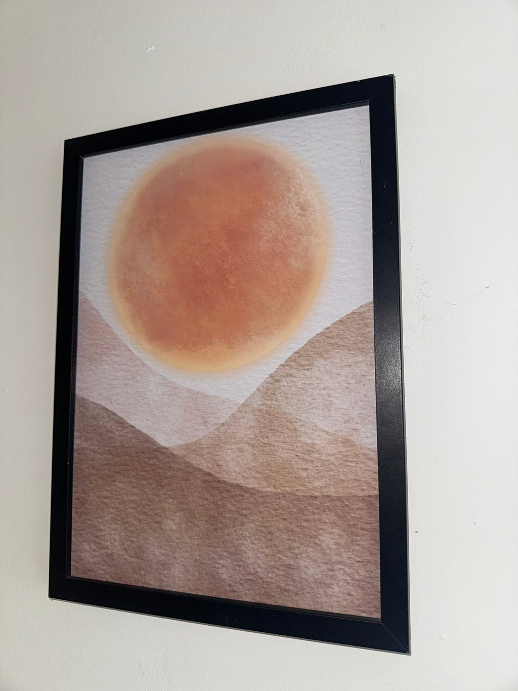 Minimalistic Style Moon | A4 Print | Framed or Unframed | Browns and Beiges