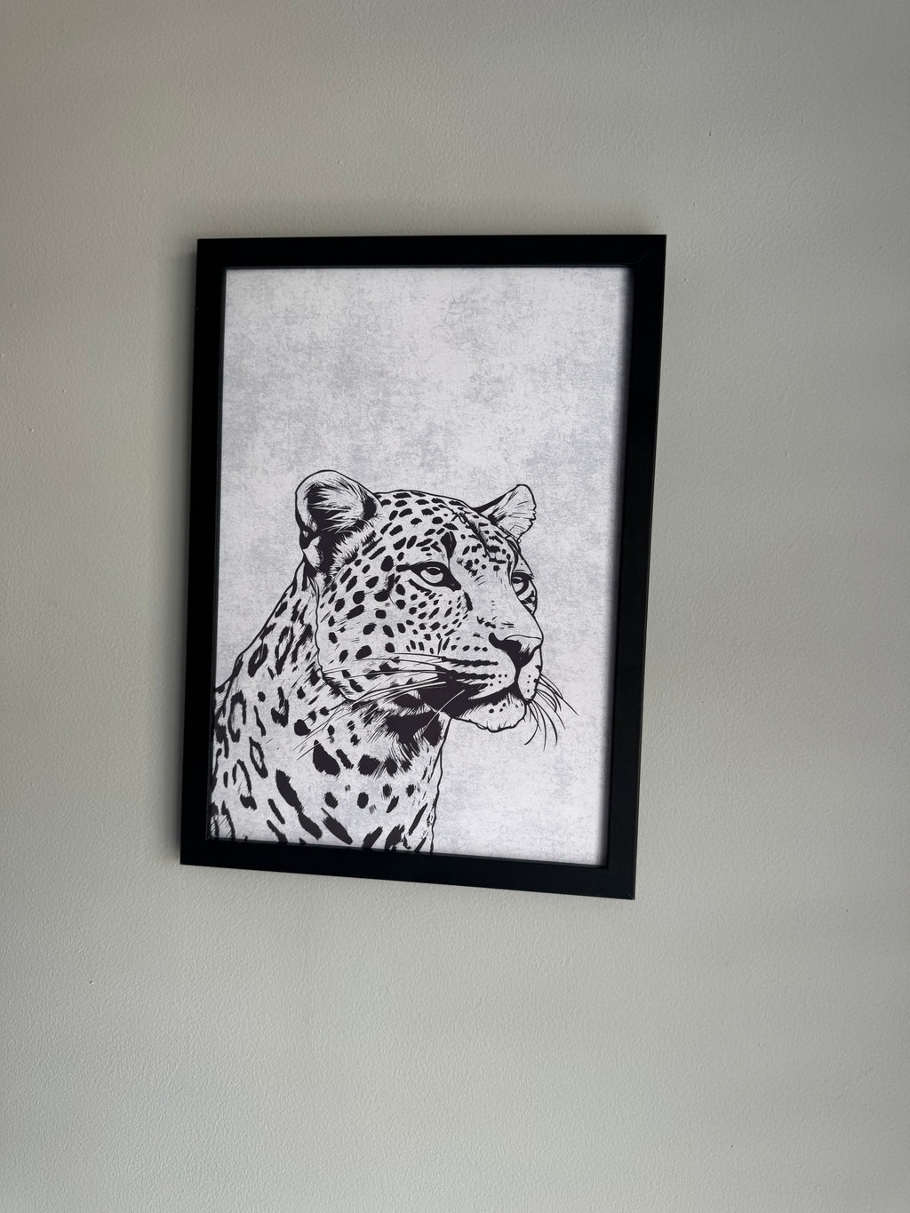 Grey Leopard - Minimalistic Typography - A4 Print