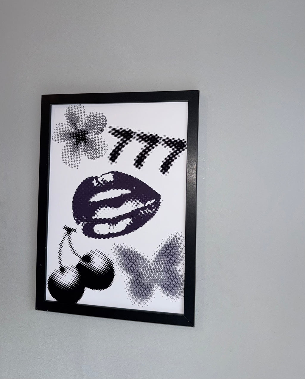 Random Half Tone 3 - Y2K Style | Monochrome | Minimalistic - Black & Grey |A4 Print
