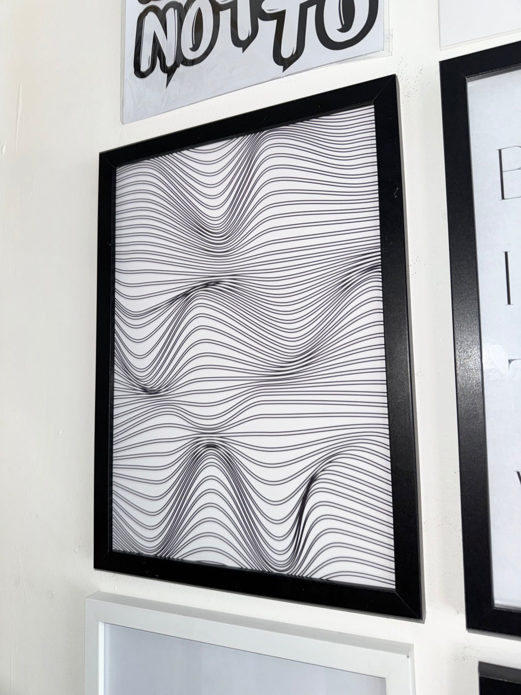Optical.4 - Off White & Black Minimalistic  - A4 Print