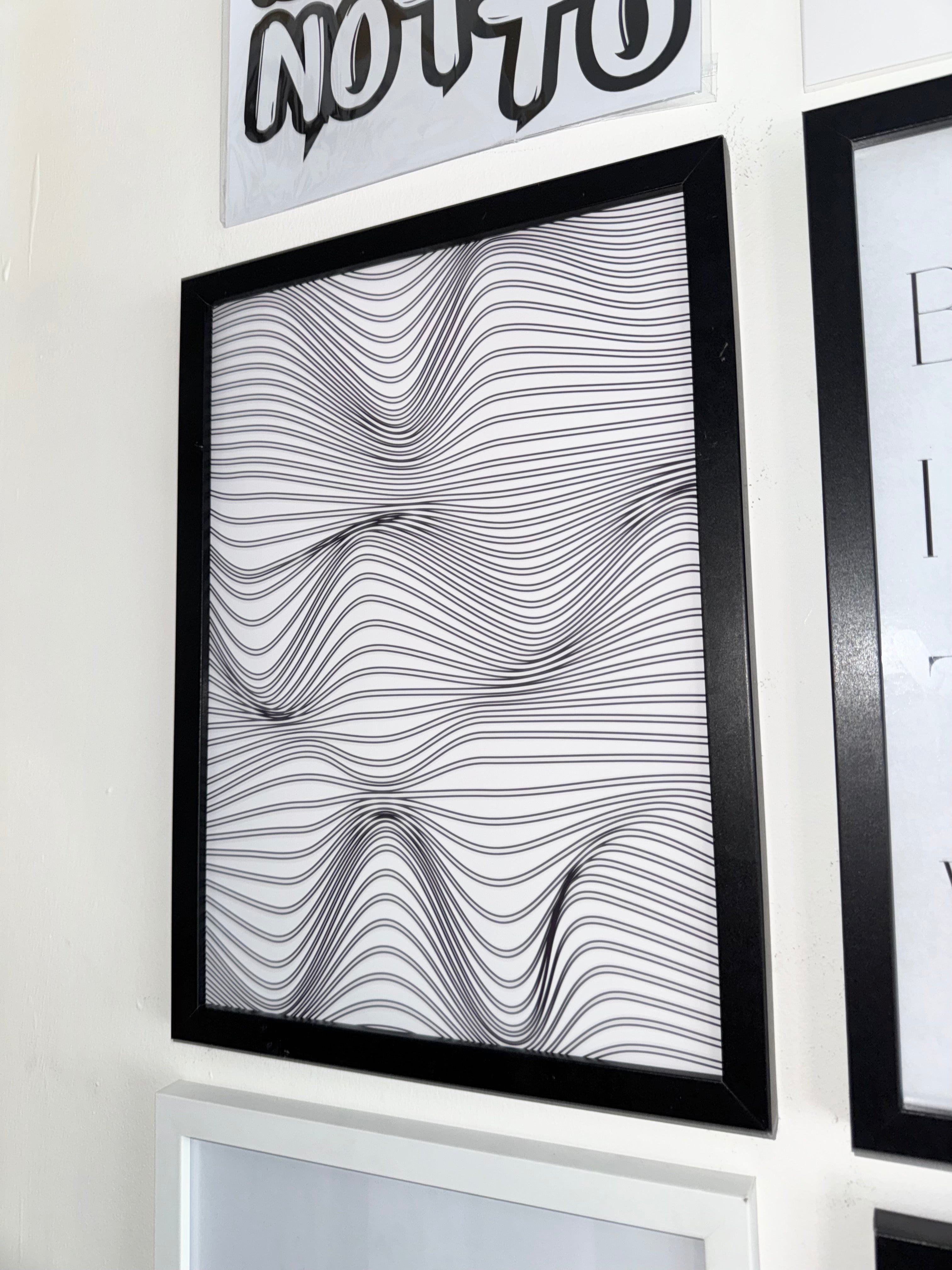 Optical.4 - Off White & Black Minimalistic  - A4 Print