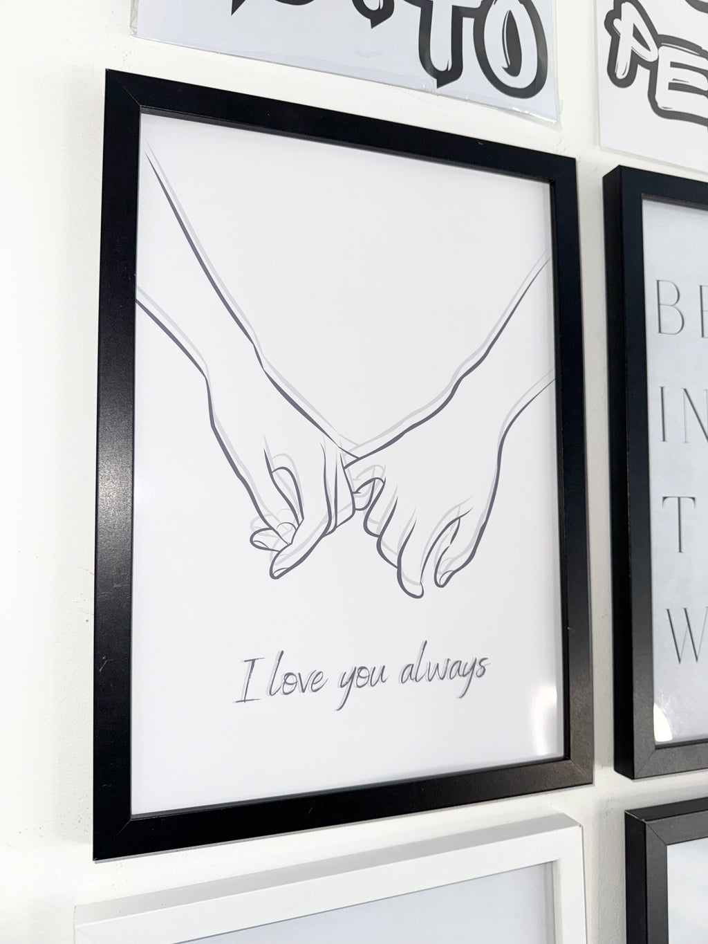 I love you always - Minimalistic Grey & Off White Typography - A4 Print
