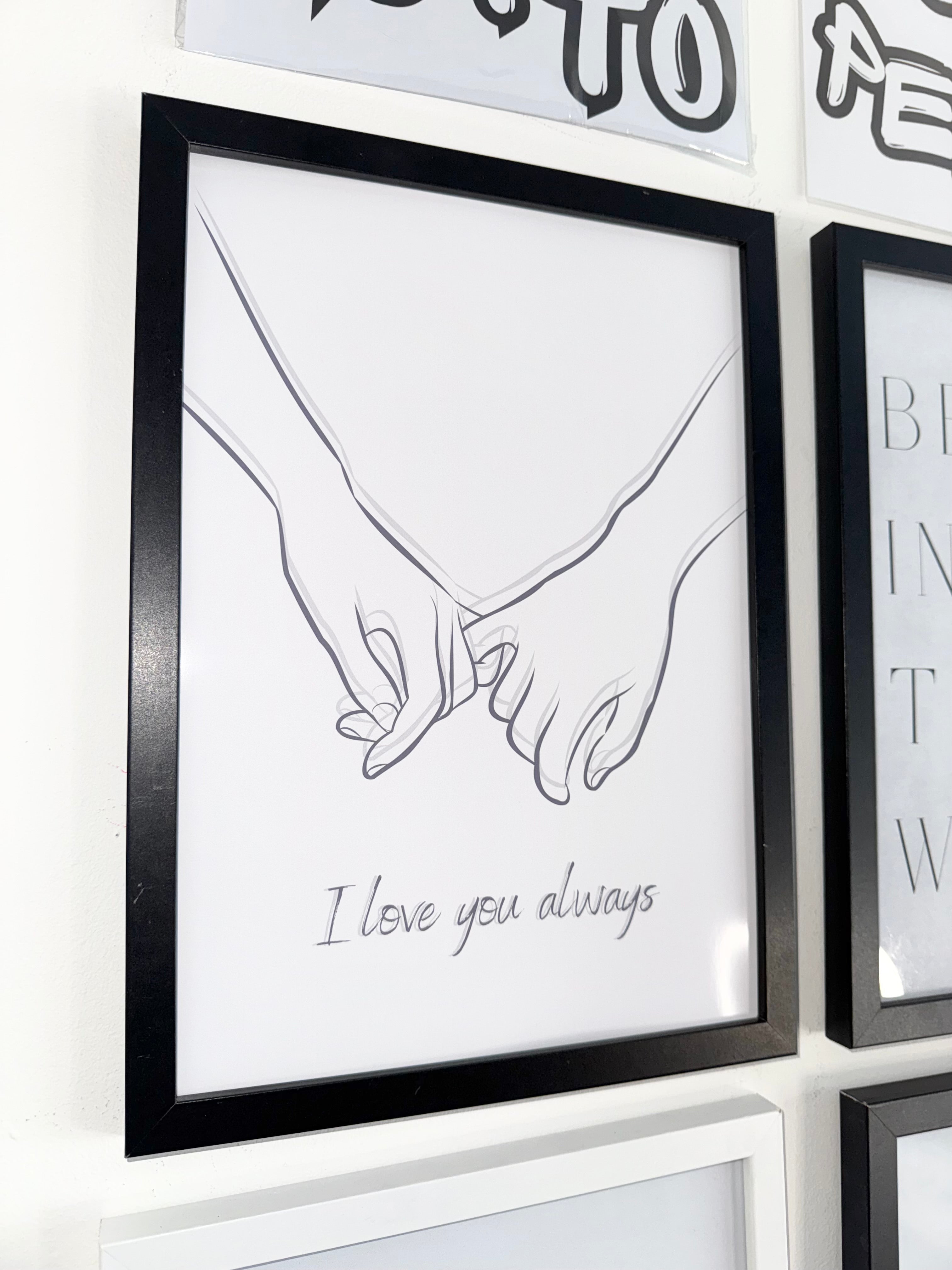 I love you always - Minimalistic Grey & Off White Typography - A4 Print