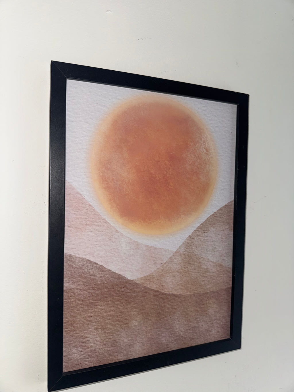Minimalistic Style Moon | A4 Print | Framed or Unframed | Browns and Beiges