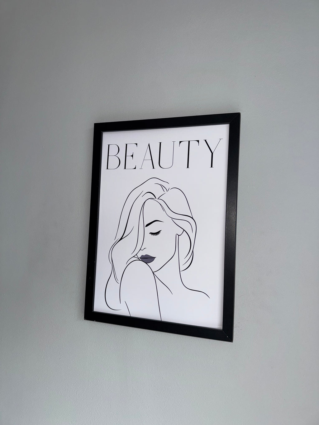 Beauty | Woman Line Art | Monochrome | Minimalistic - Black & Grey | A4 Print