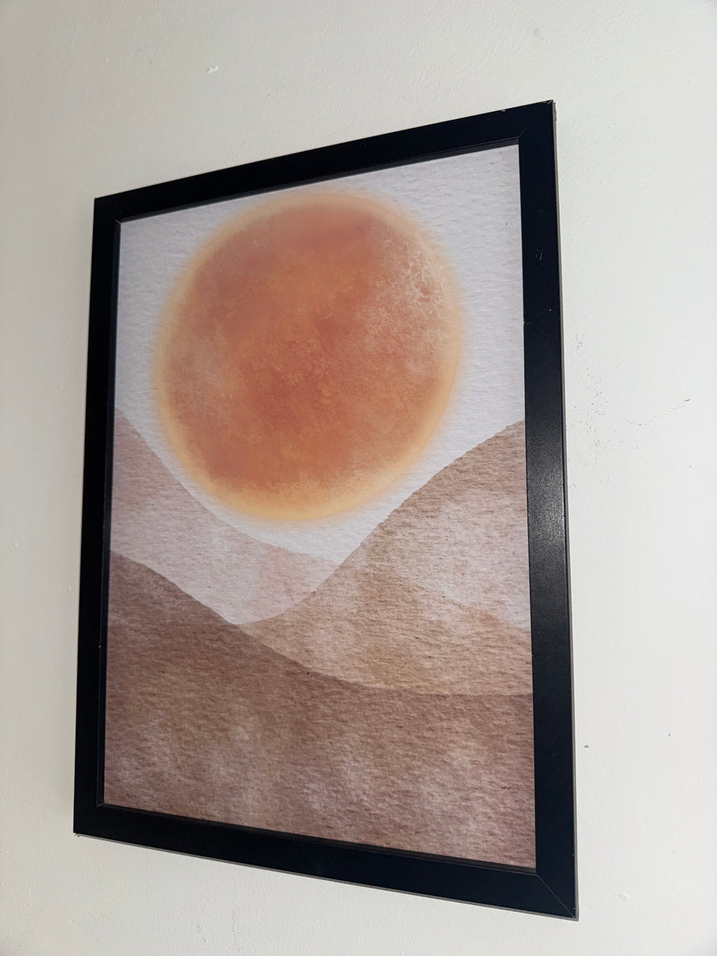 Minimalistic Style Moon | A4 Print | Framed or Unframed | Browns and Beiges