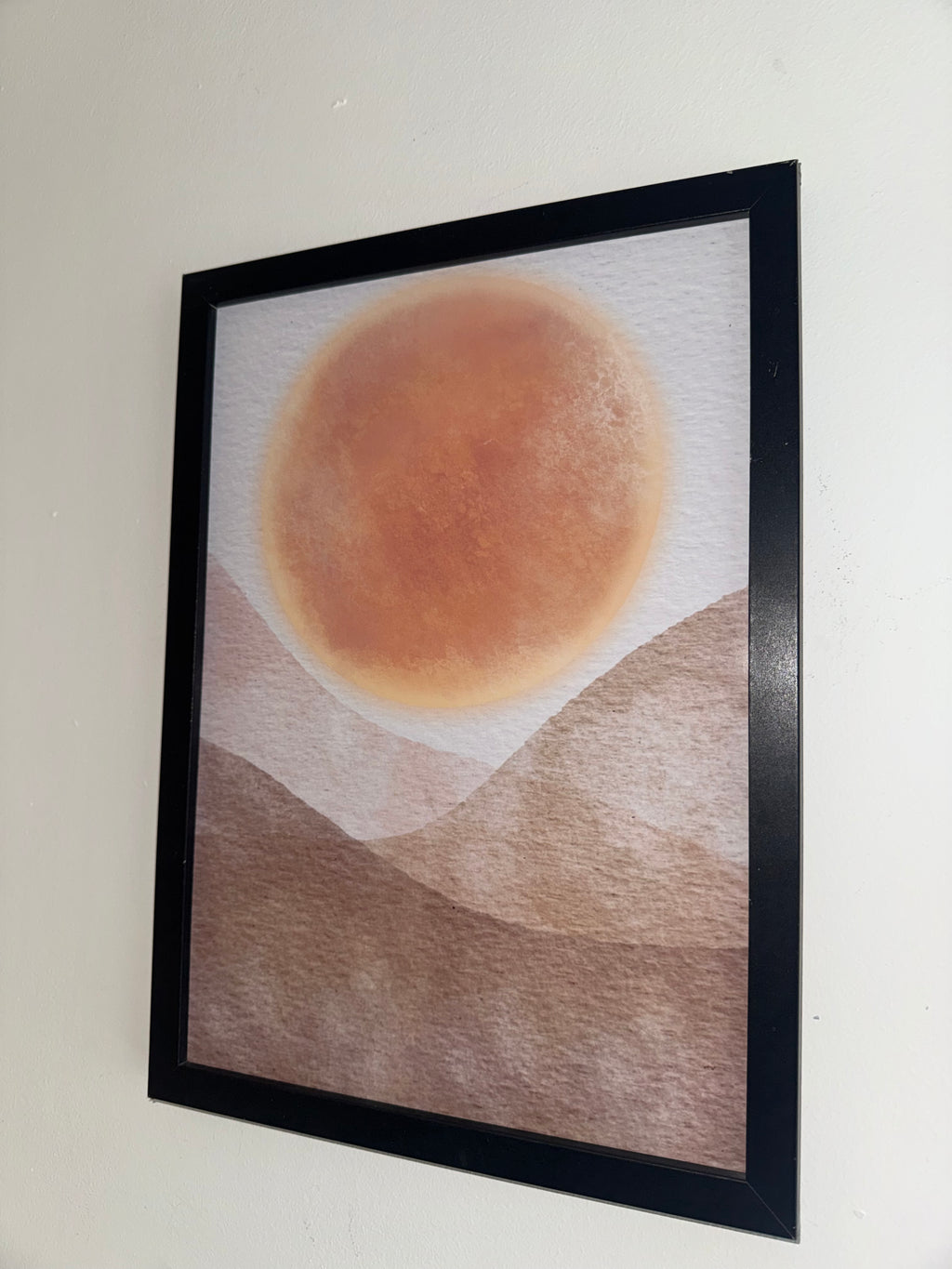 Minimalistic Style Moon | A4 Print | Framed or Unframed | Browns and Beiges