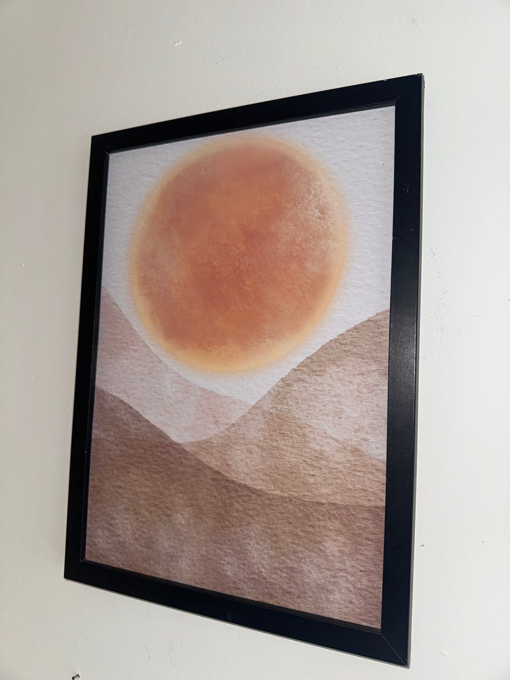 Minimalistic Style Moon | A4 Print | Framed or Unframed | Browns and Beiges