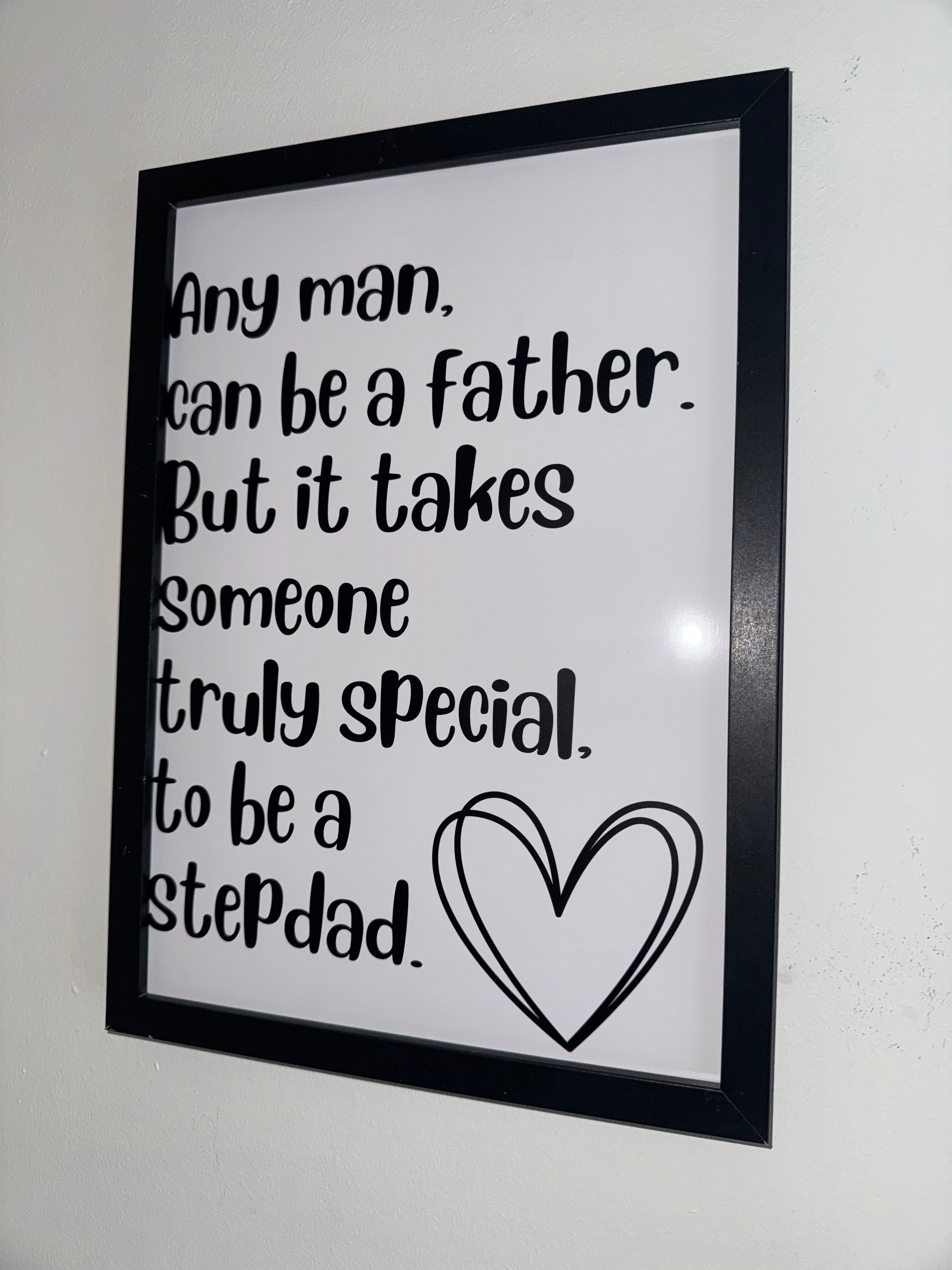 Step Dad Typography Print Black&White| Father's Day Gift | A4 Print