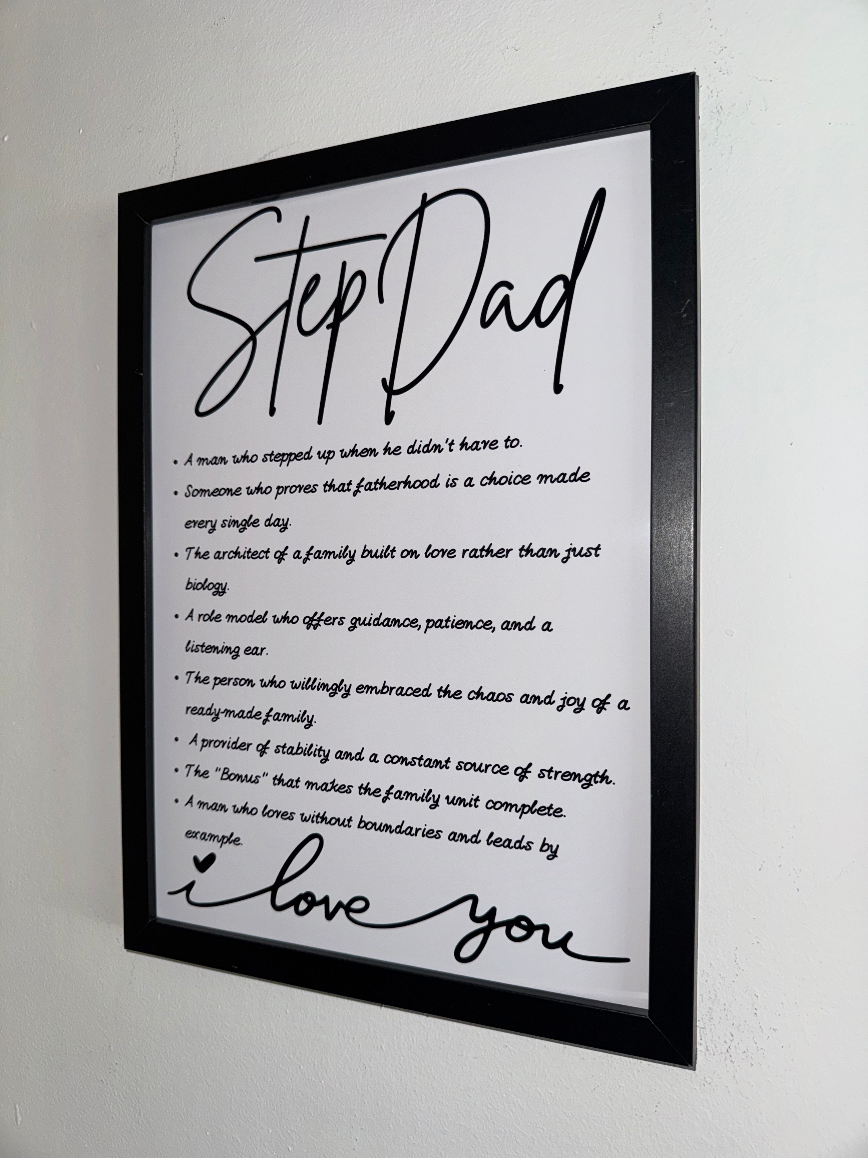 Step Dad Typography Print | Father's Day Gift | A4 Print