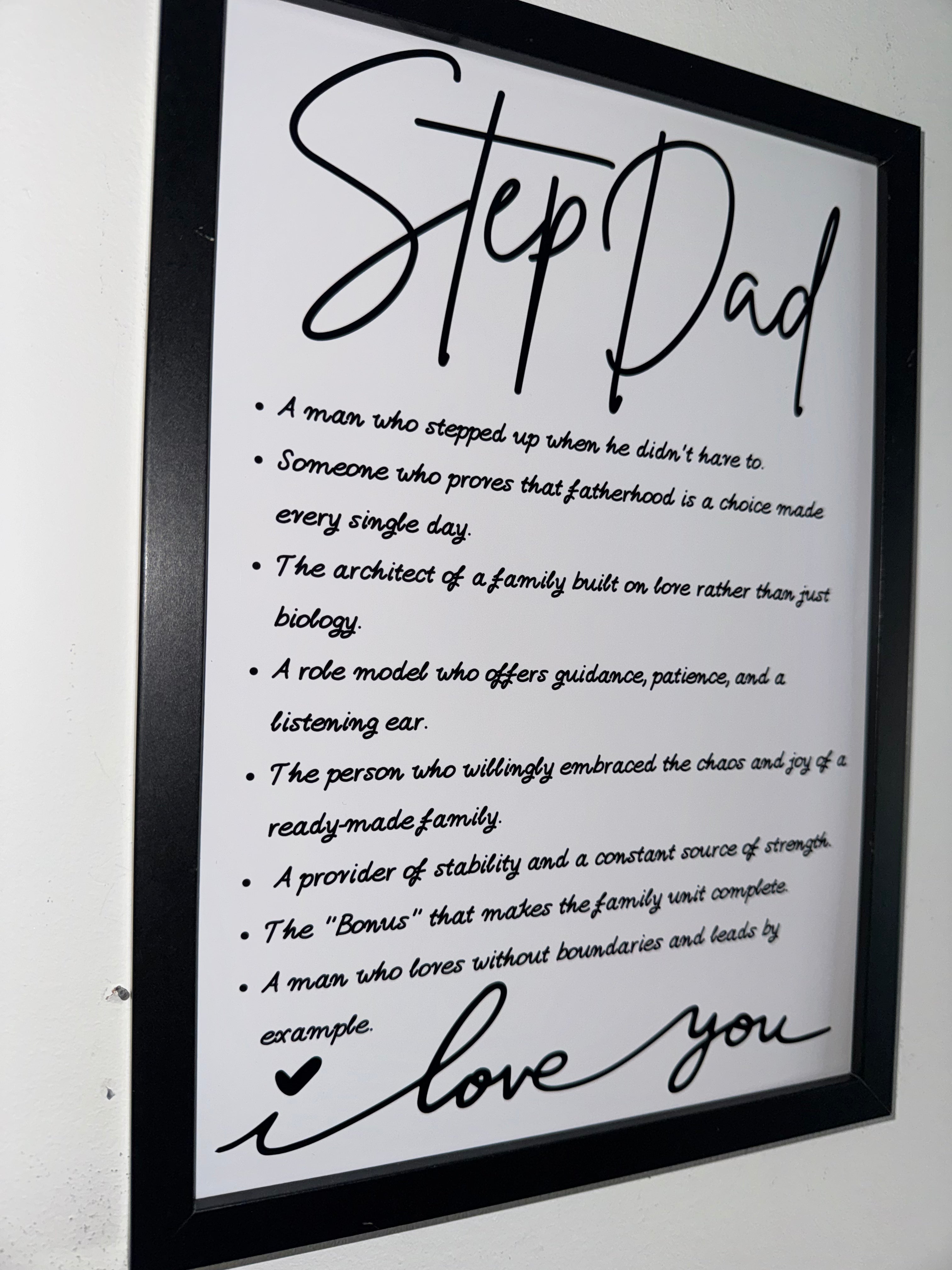 Step Dad Typography Print | Father's Day Gift | A4 Print