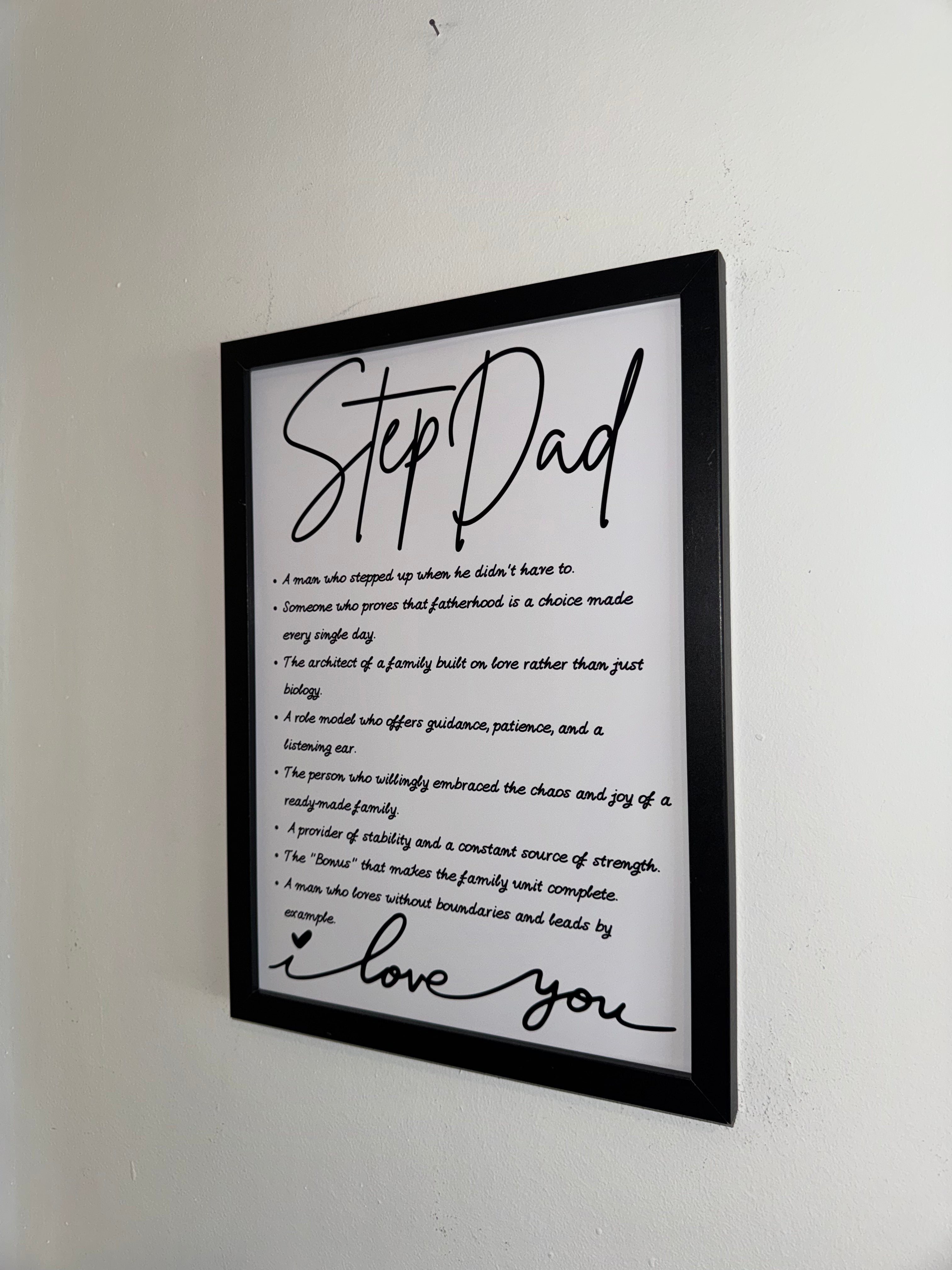 Step Dad Typography Print | Father's Day Gift | A4 Print