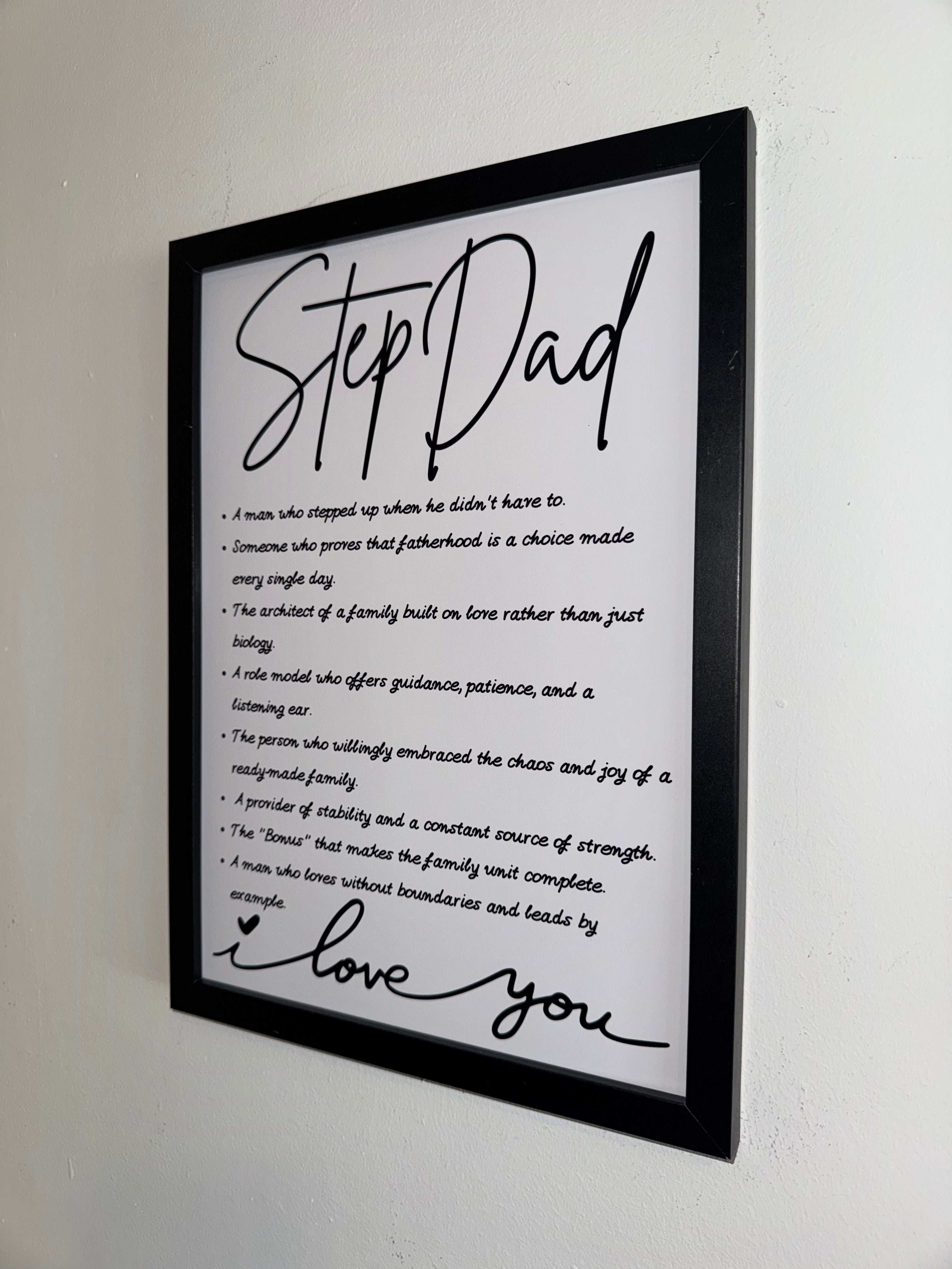 Step Dad Typography Print | Father's Day Gift | A4 Print