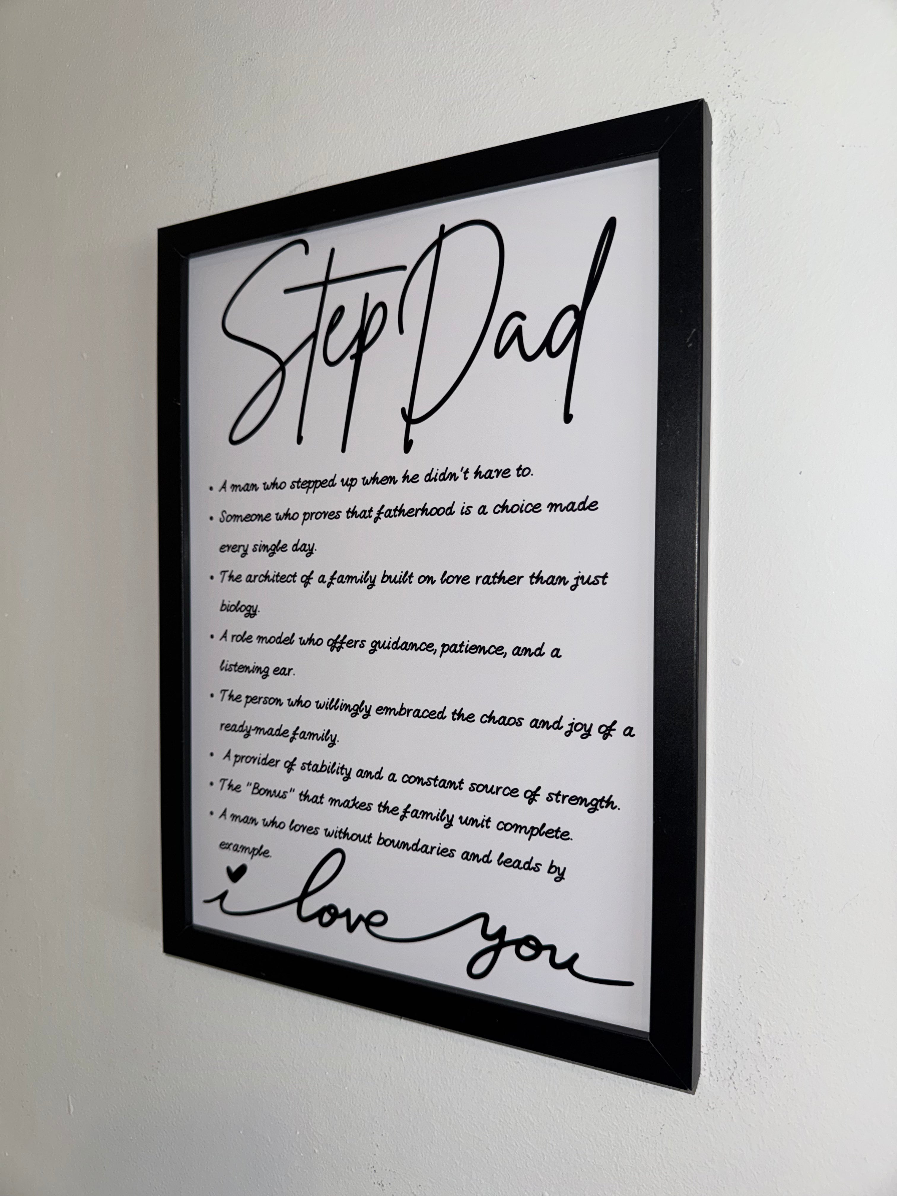 Step Dad Typography Print | Father's Day Gift | A4 Print