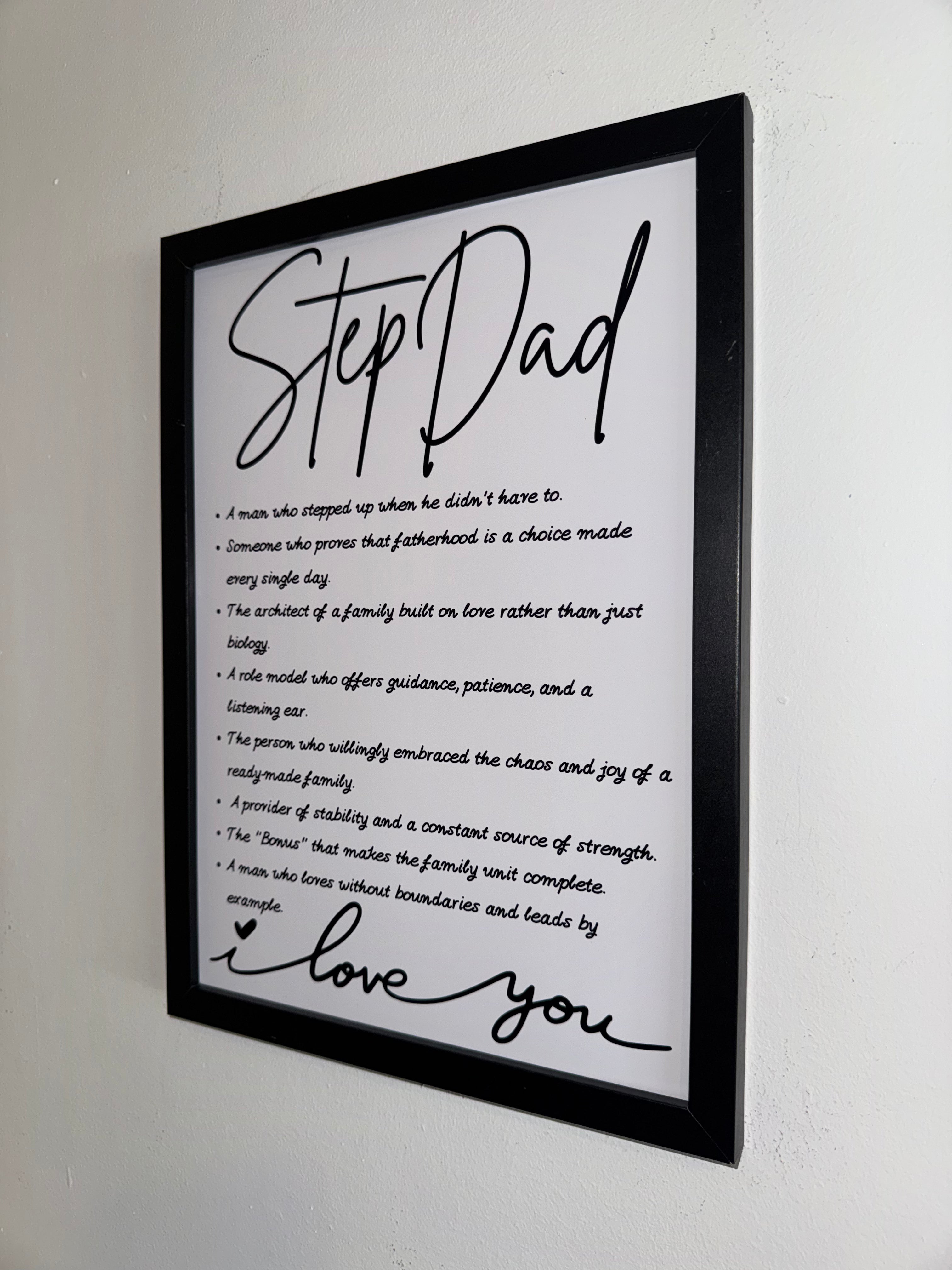 Step Dad Typography Print | Father's Day Gift | A4 Print