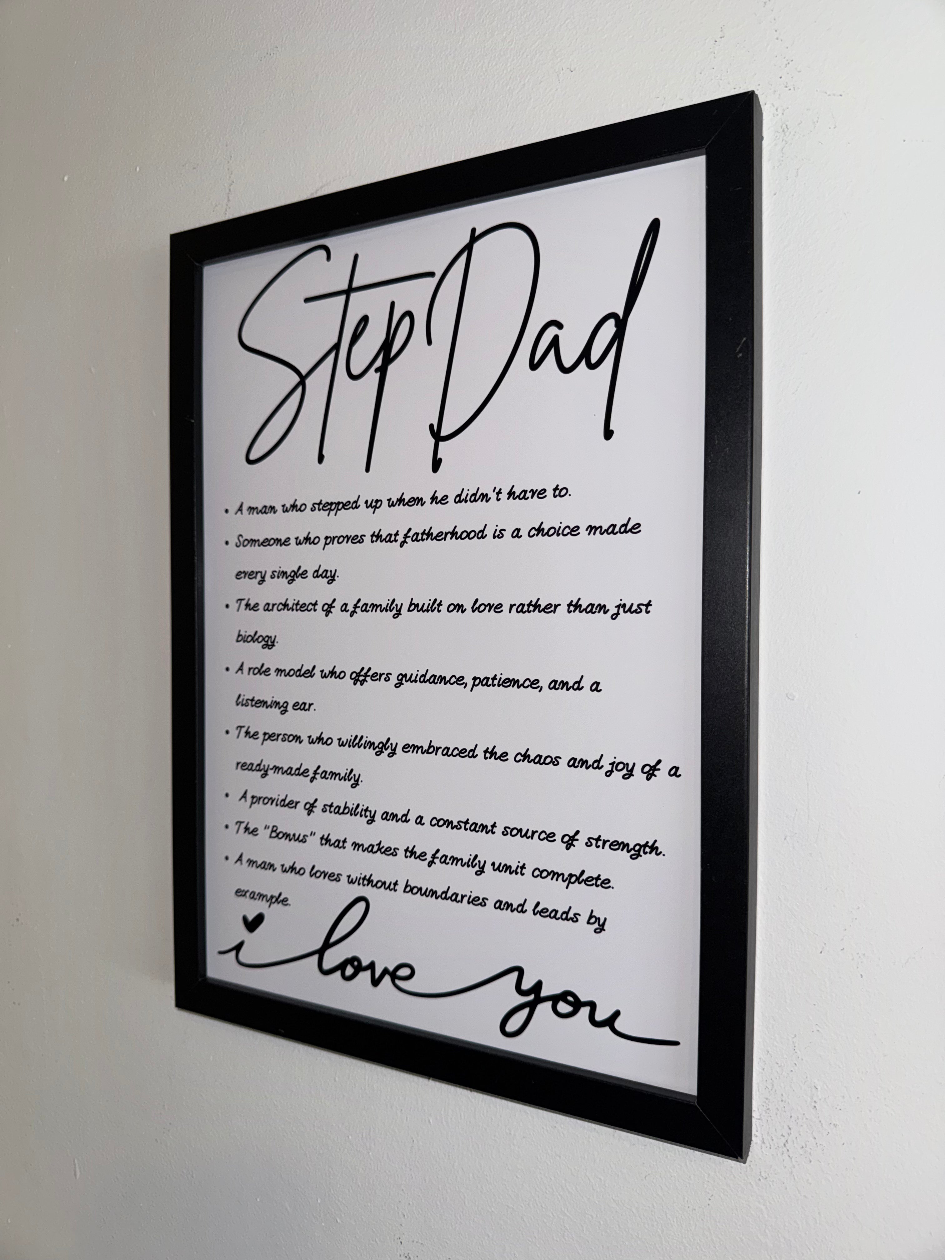 Step Dad Typography Print | Father's Day Gift | A4 Print
