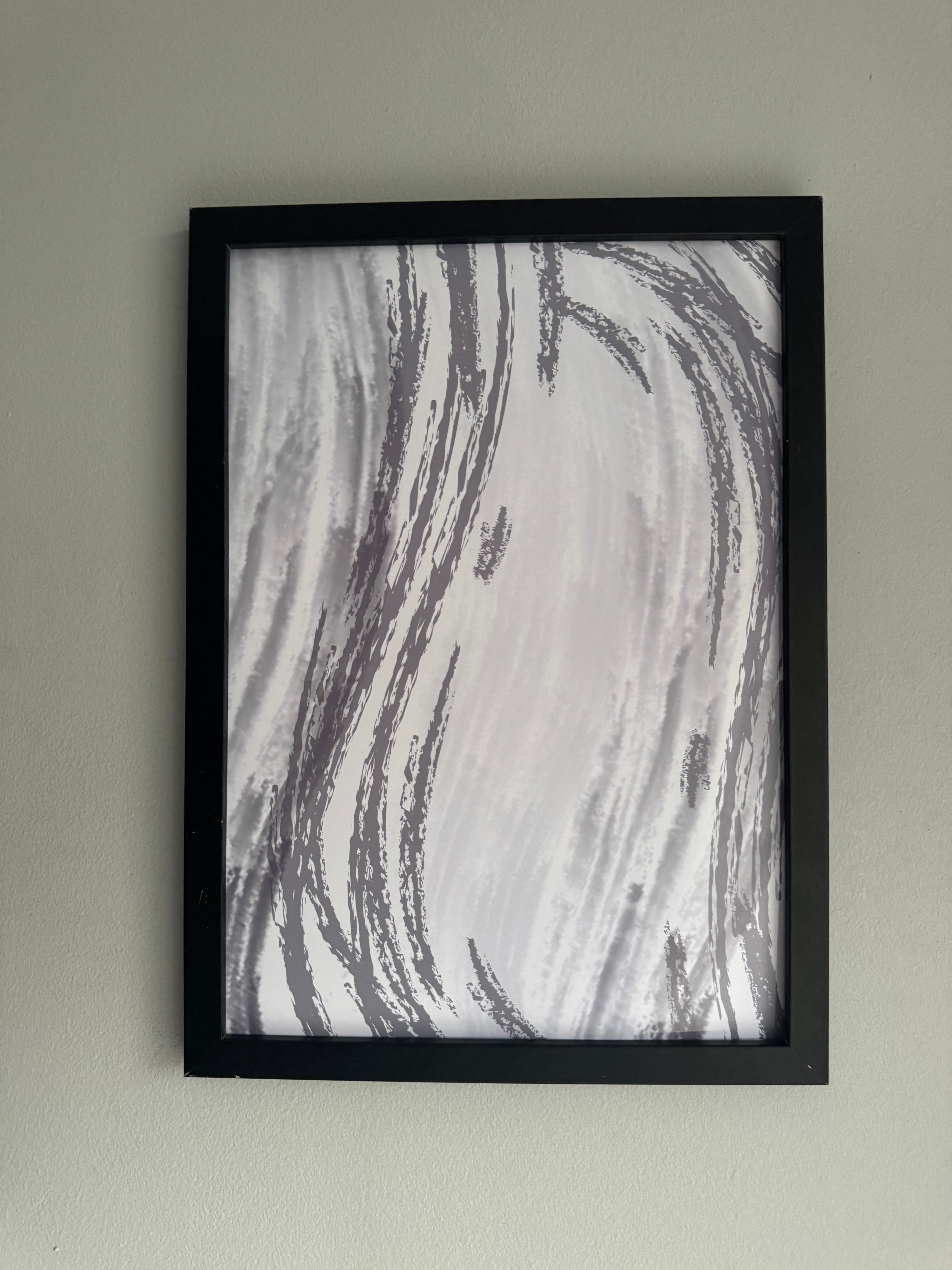 Paint strokes 1 | Monochrome | Minimalistic - Greys & White |A4 Print