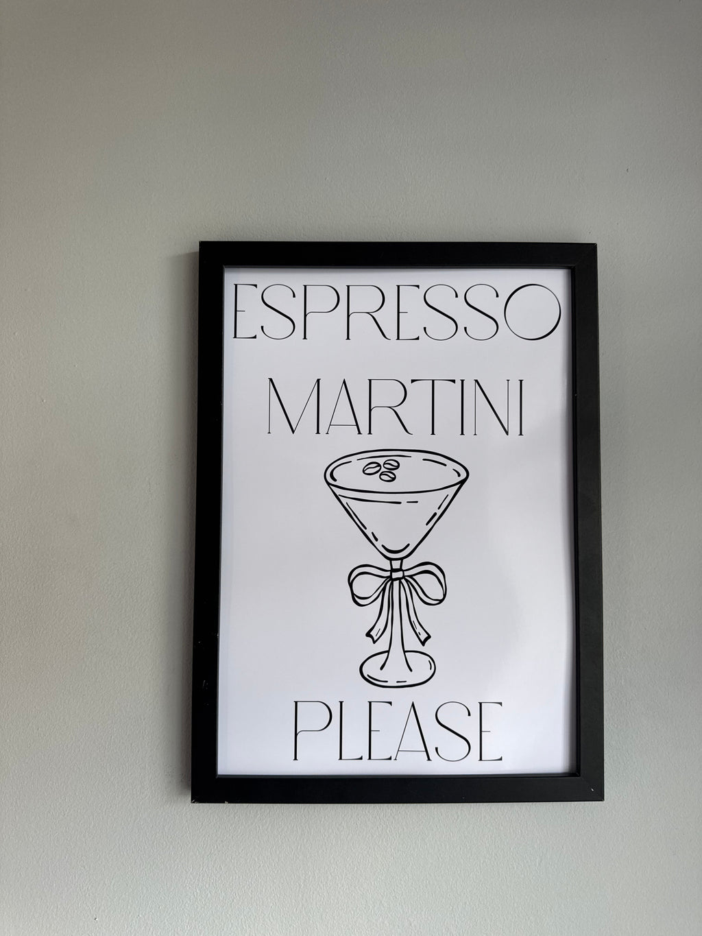 Espresso Martini Please | Monochrome | Minimalistic - Greys & White |A4 Print