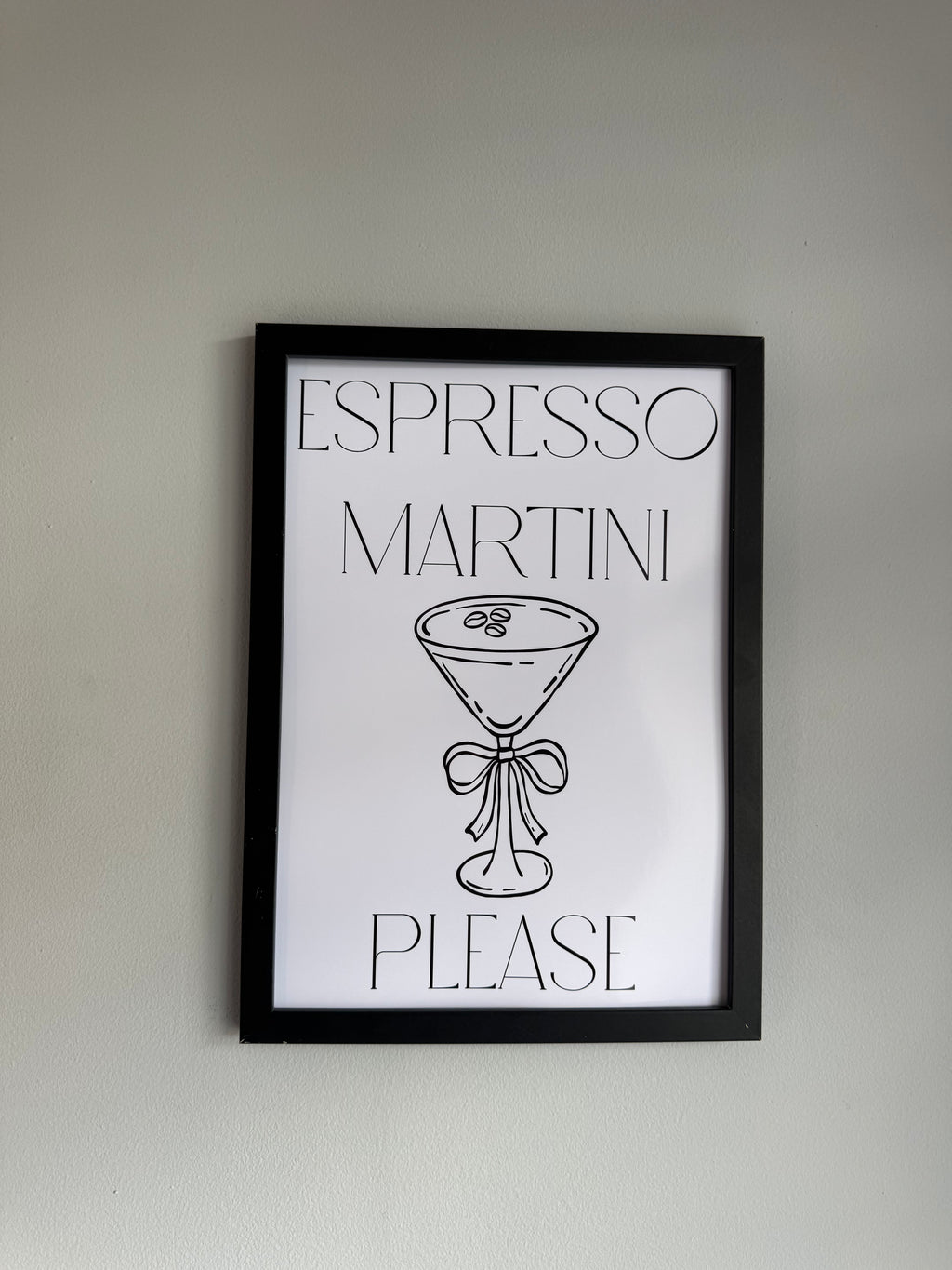 Espresso Martini Please | Monochrome | Minimalistic - Greys & White |A4 Print