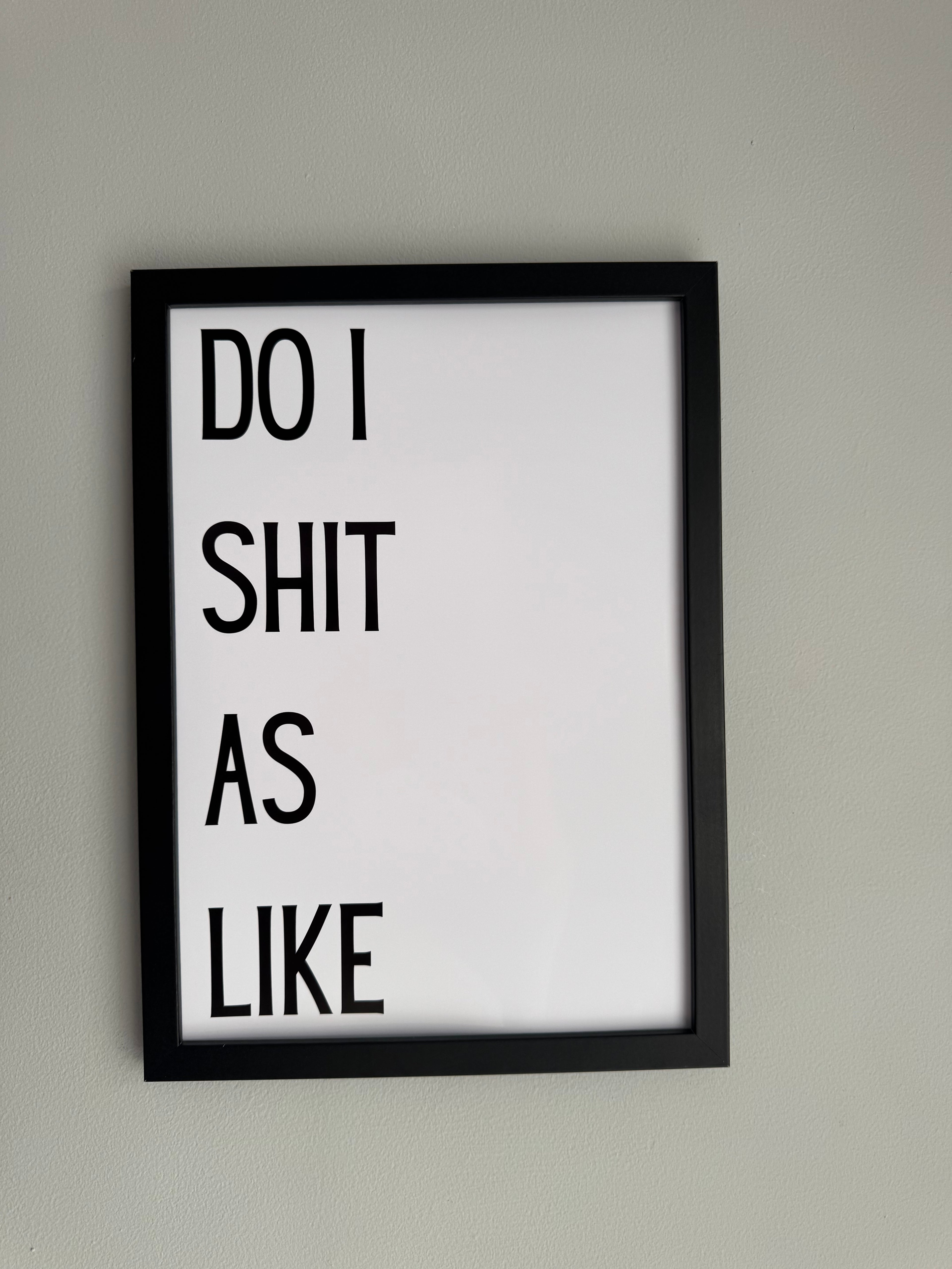 Do I shit as like - Minimalistic Northern Slang Typography - A4 Print