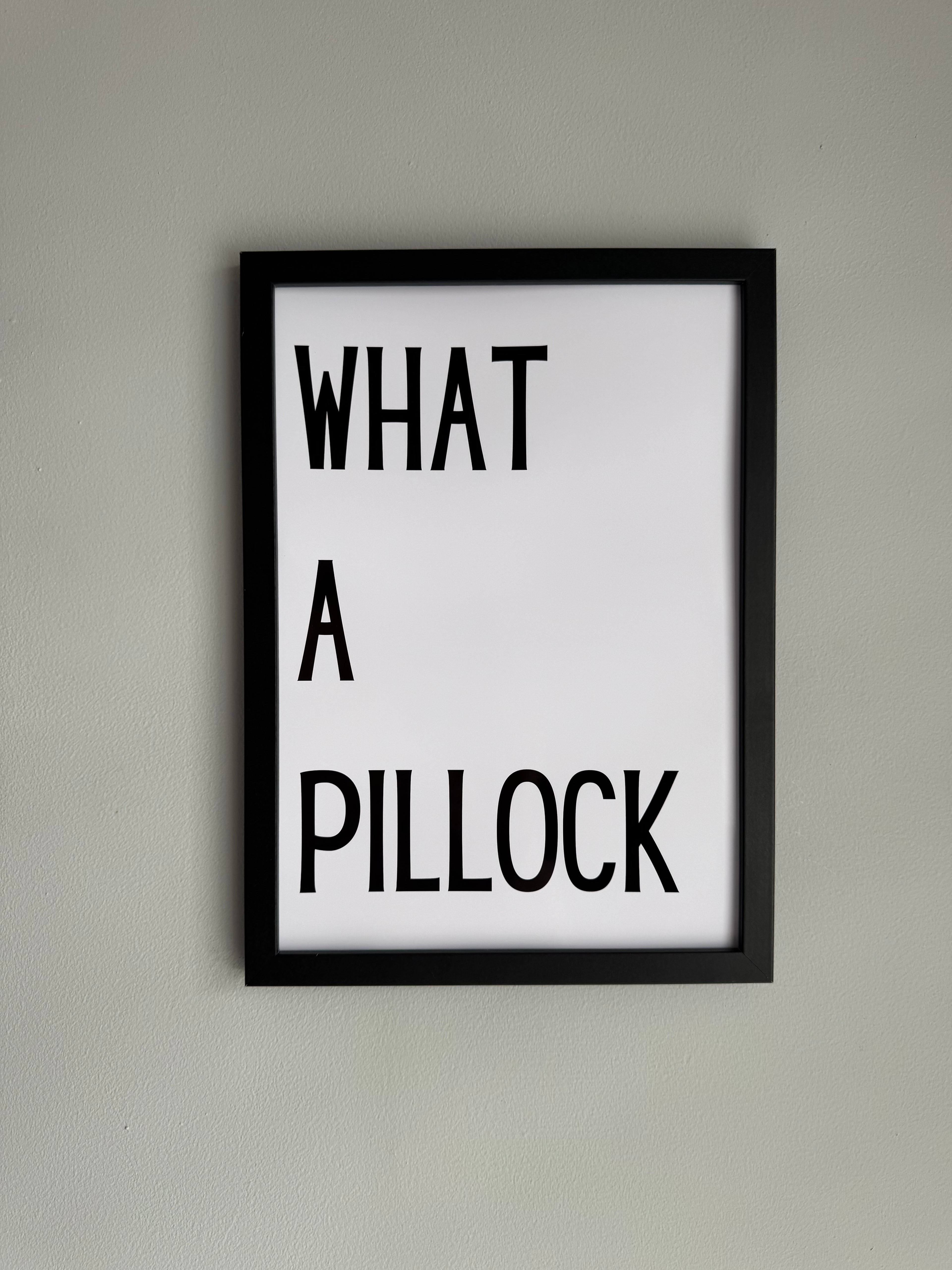 What a pillock - Minimalistic Northern Slang Typography - A4 Print