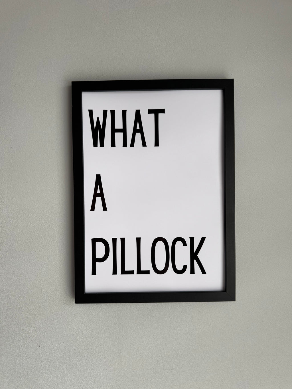 What a pillock - Minimalistic Northern Slang Typography - A4 Print