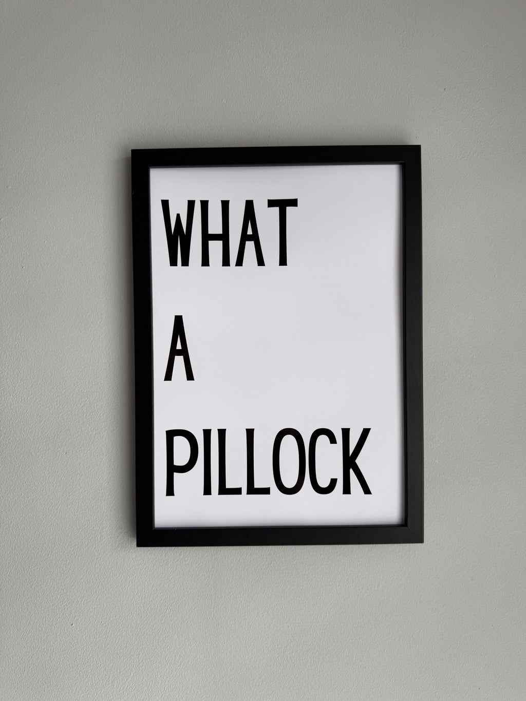 What a pillock - Minimalistic Northern Slang Typography - A4 Print